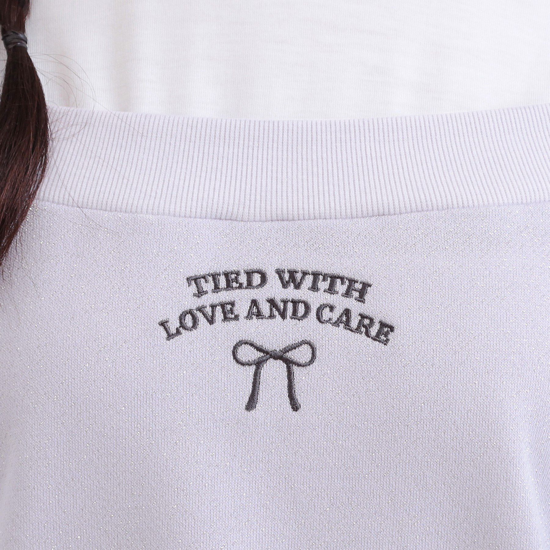 PINK-latte「ラメ裏毛オフショル風プルオーバー」|Tシャツ・カットソー|