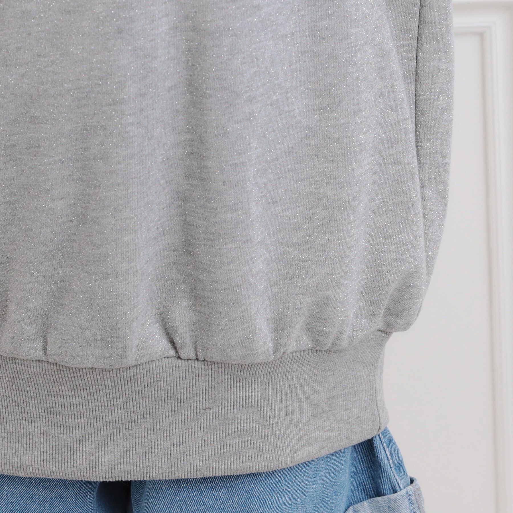 PINK-latte「ラメ裏毛オフショル風プルオーバー」|Tシャツ・カットソー|