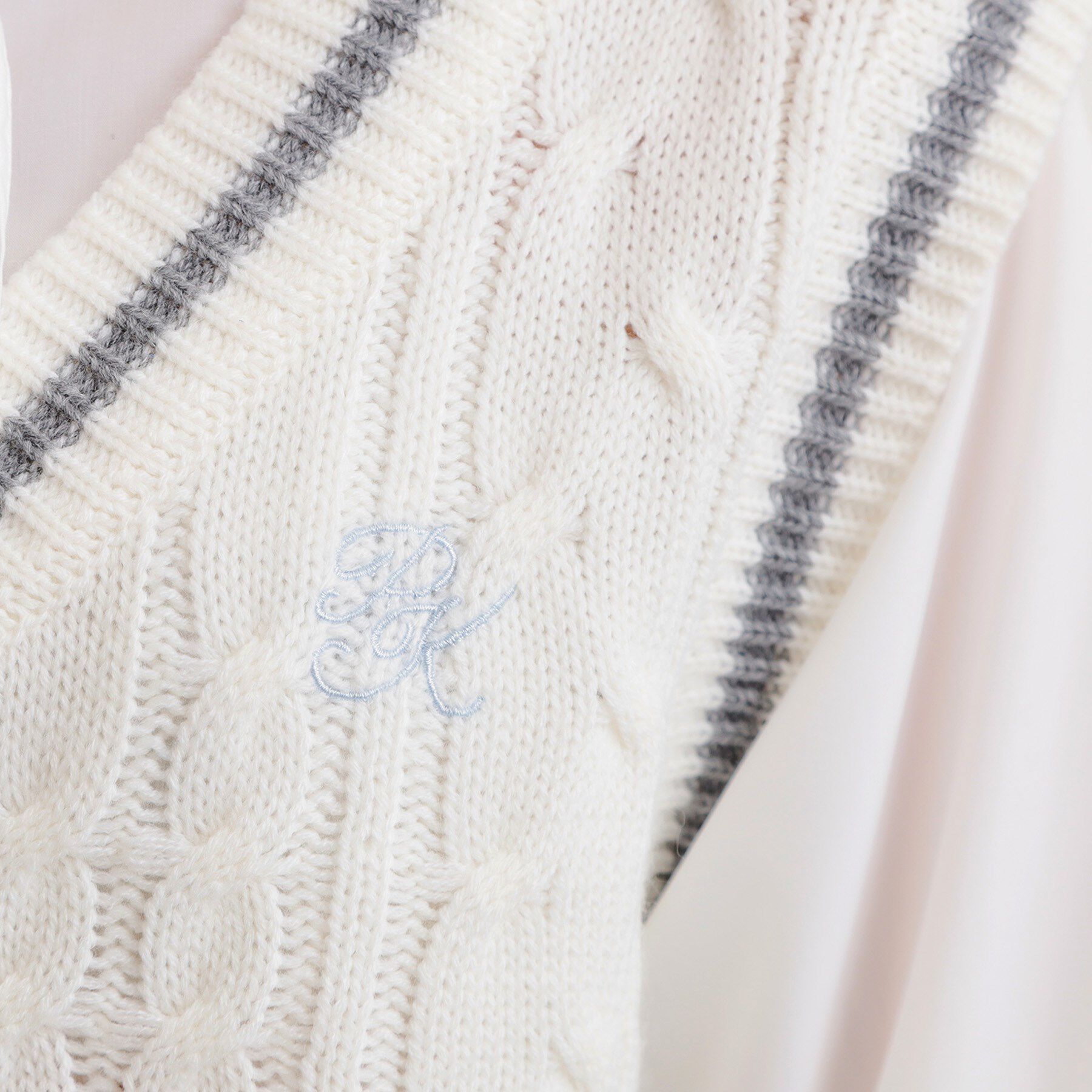 PINK-latte「ニットベストドッキングシャツ」|シャツ・ブラウス|