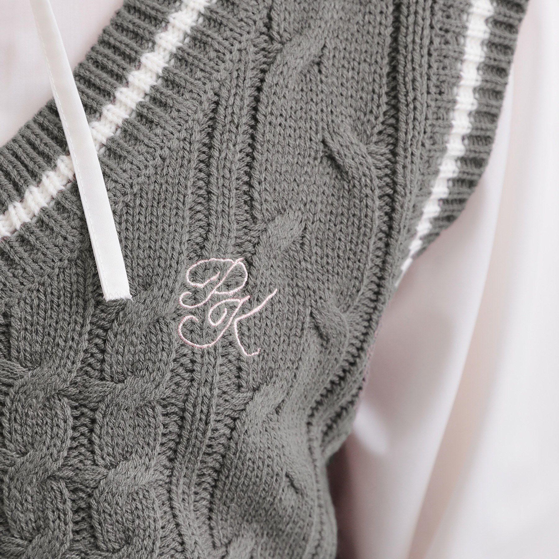 PINK-latte「ニットベストドッキングシャツ」|シャツ・ブラウス|