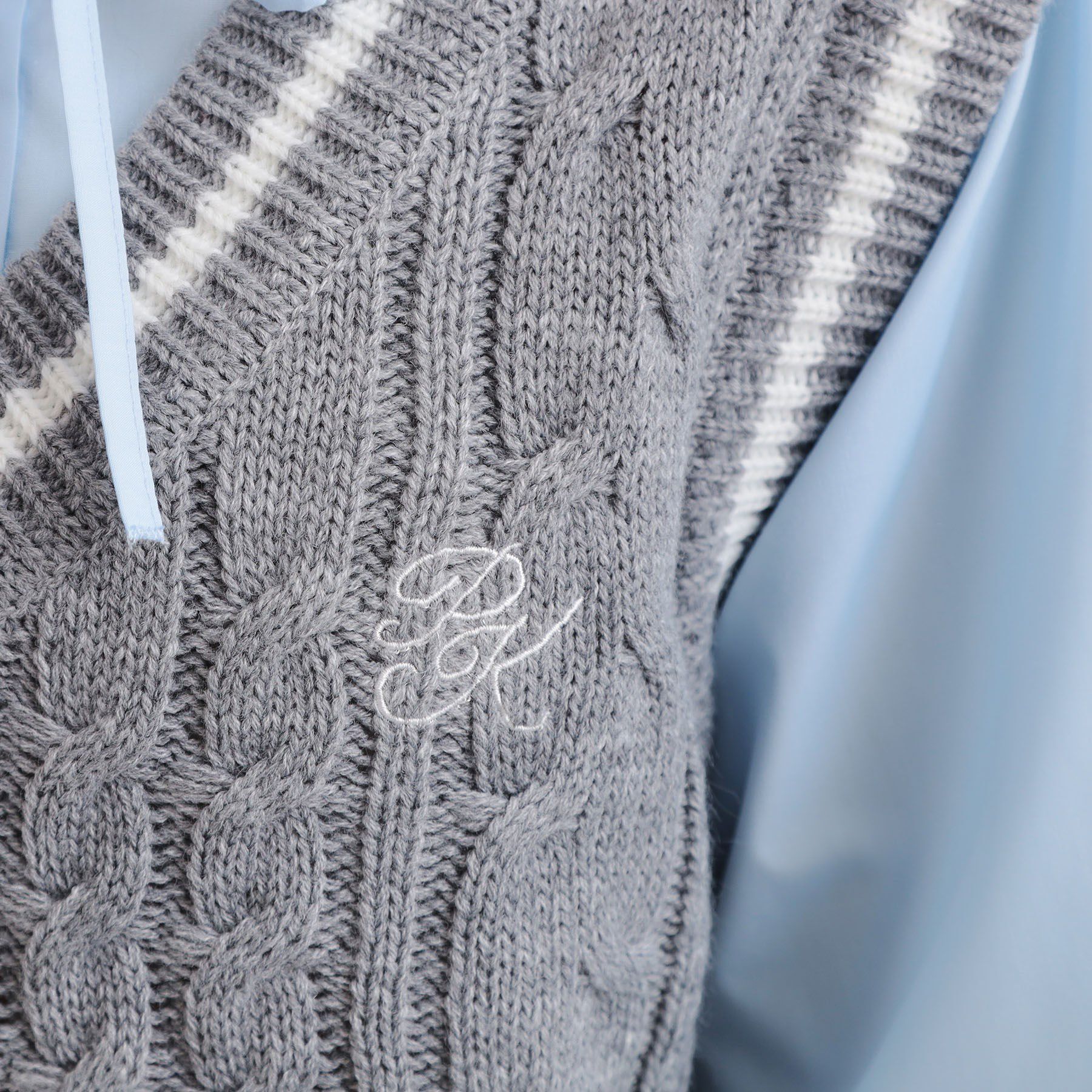 PINK-latte「ニットベストドッキングシャツ」|シャツ・ブラウス|