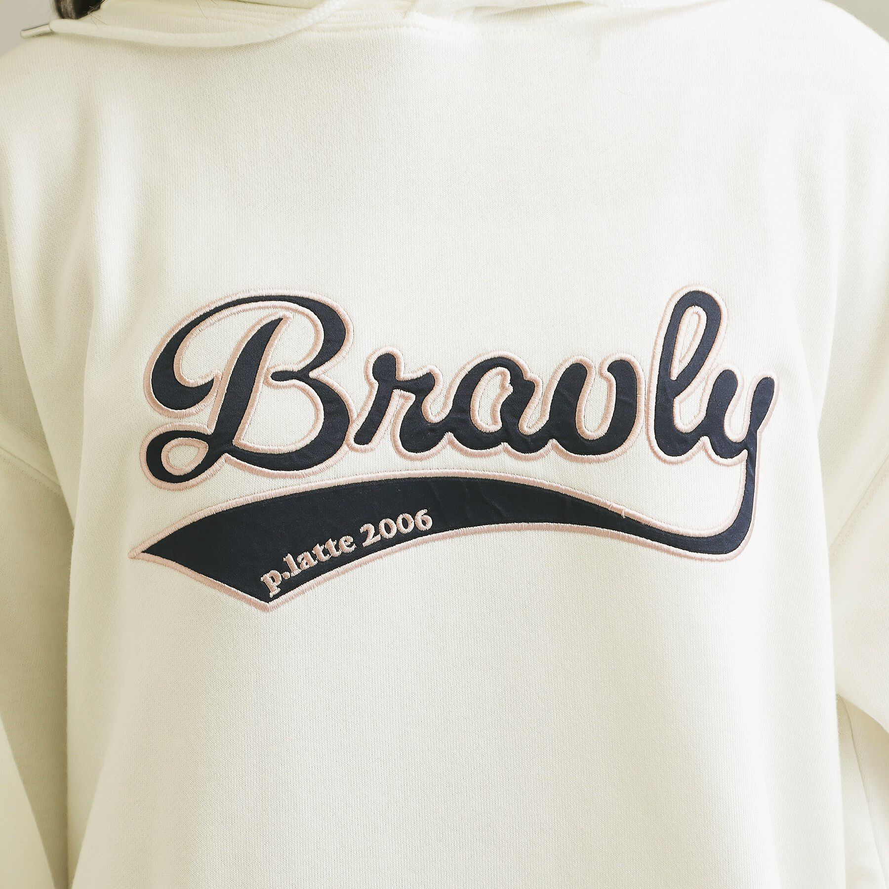 PINK-latte「サテンアップリケBIGパーカー」|パーカー|