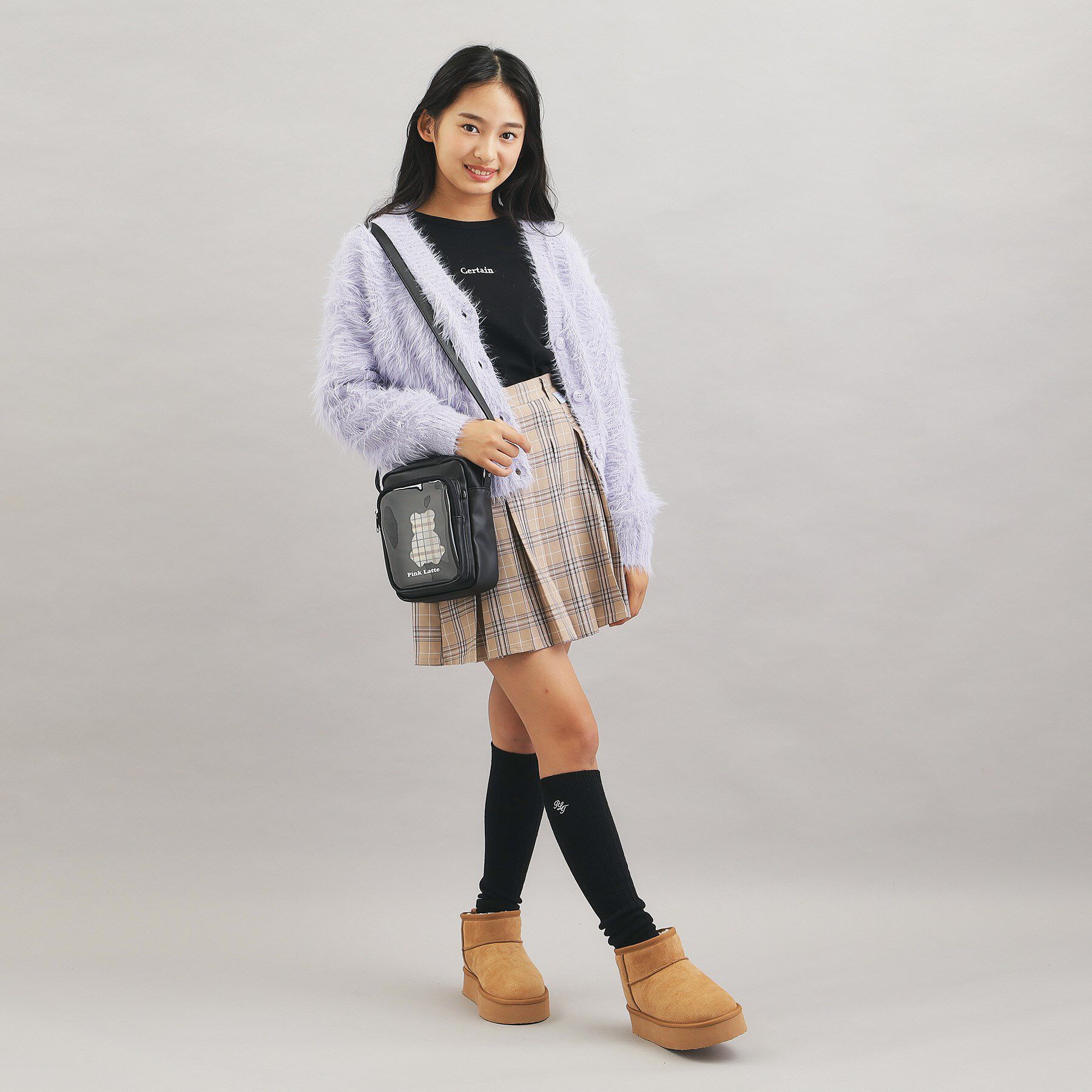 PINK-latte「クマチェックショルダー」|ショルダー・メッセンジャー|
