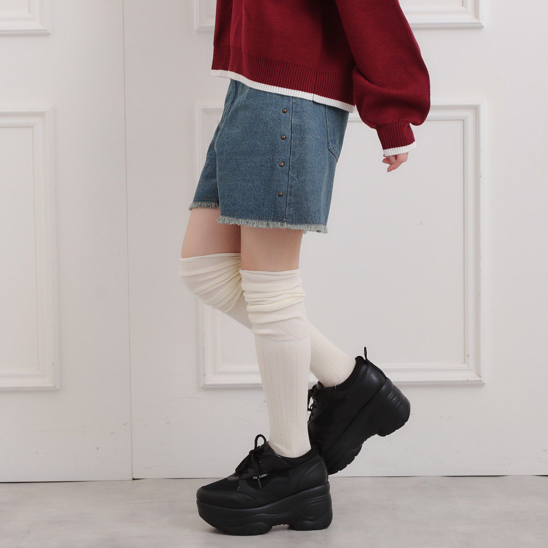 PINK-latte「スタッズショートパンツ」|キュロット|