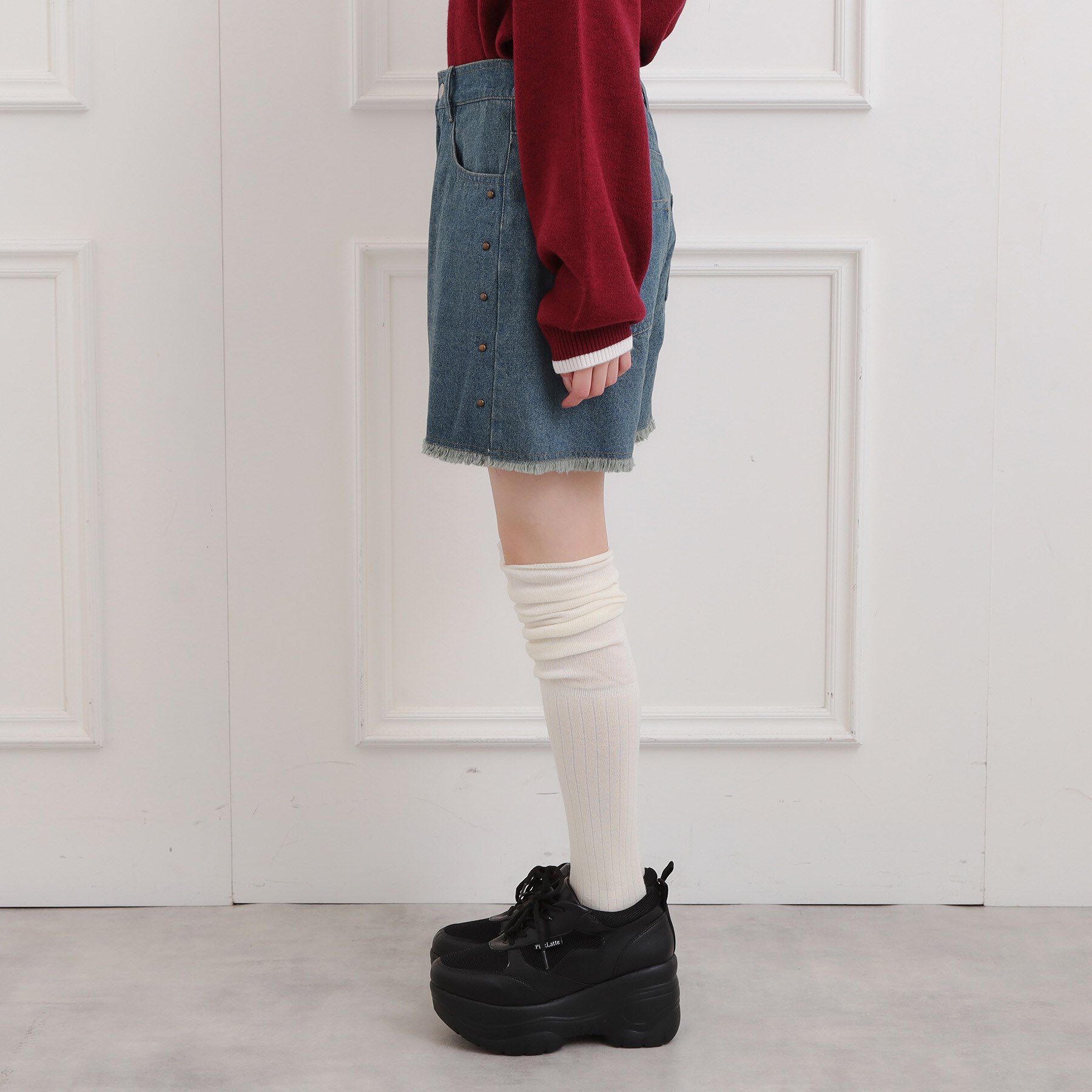 PINK-latte「スタッズショートパンツ」|キュロット|