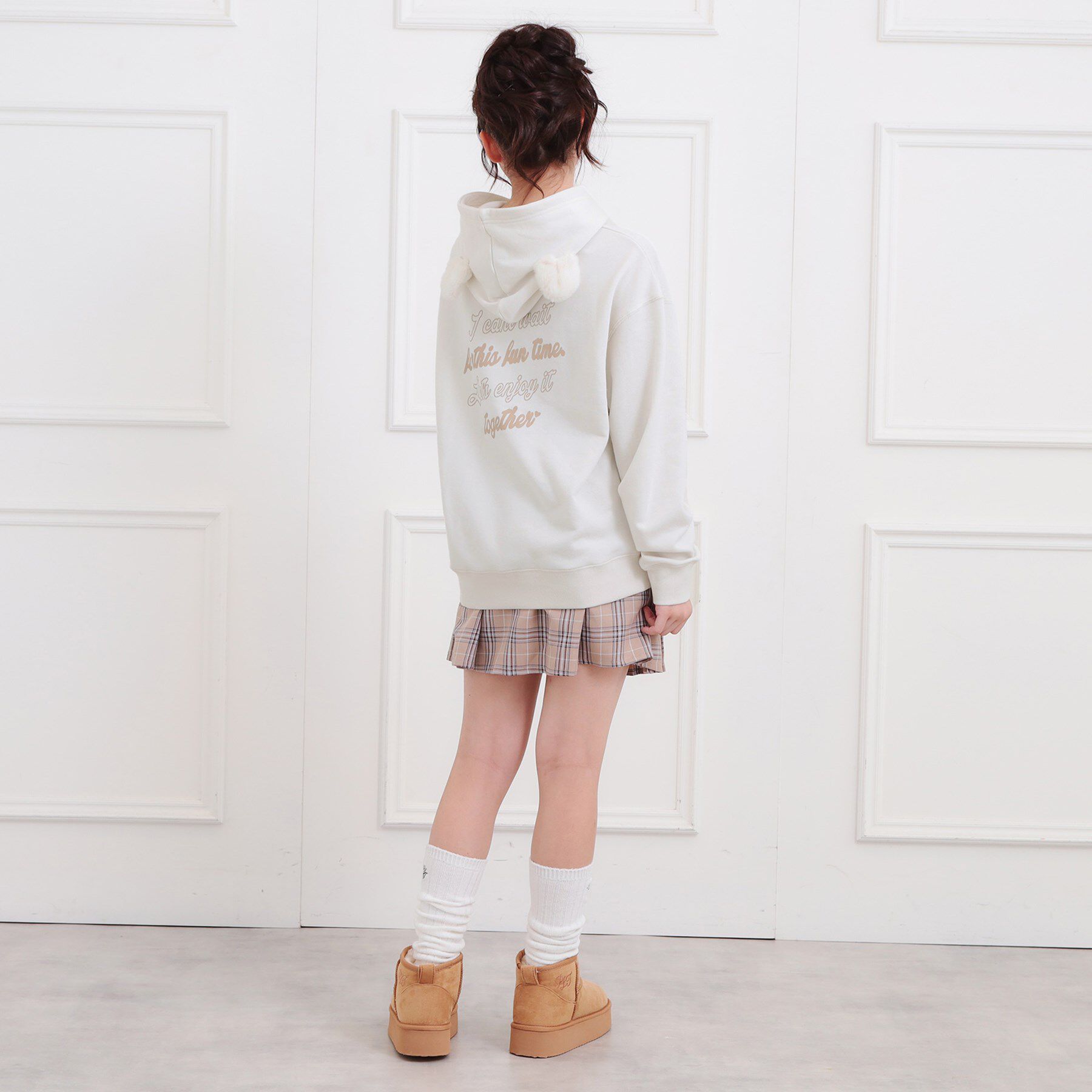 PINK-latte「くま耳チュニックパーカー」|パーカー|