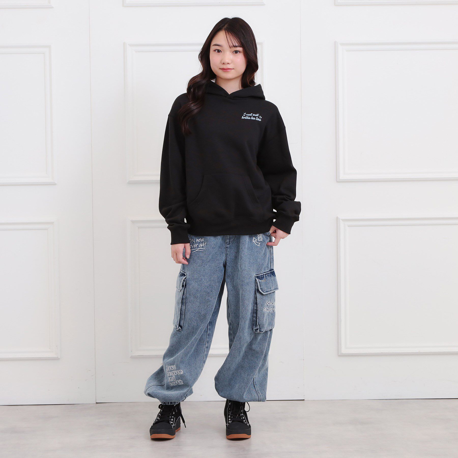 PINK-latte「くま耳チュニックパーカー」|パーカー|