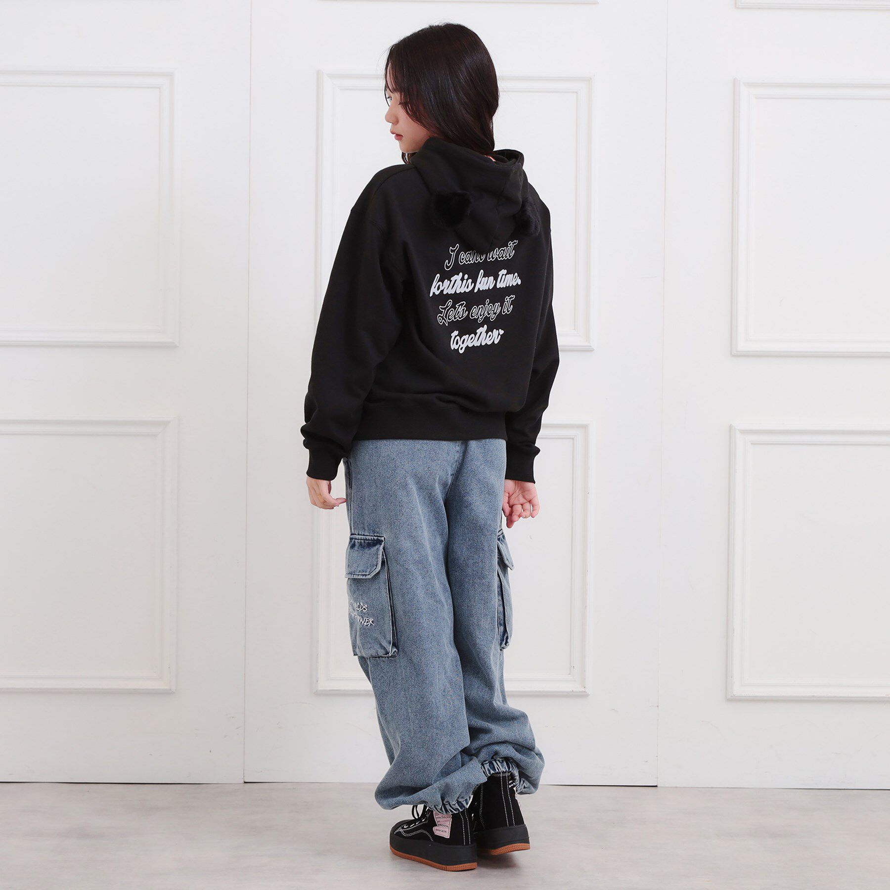 PINK-latte「くま耳チュニックパーカー」|パーカー|