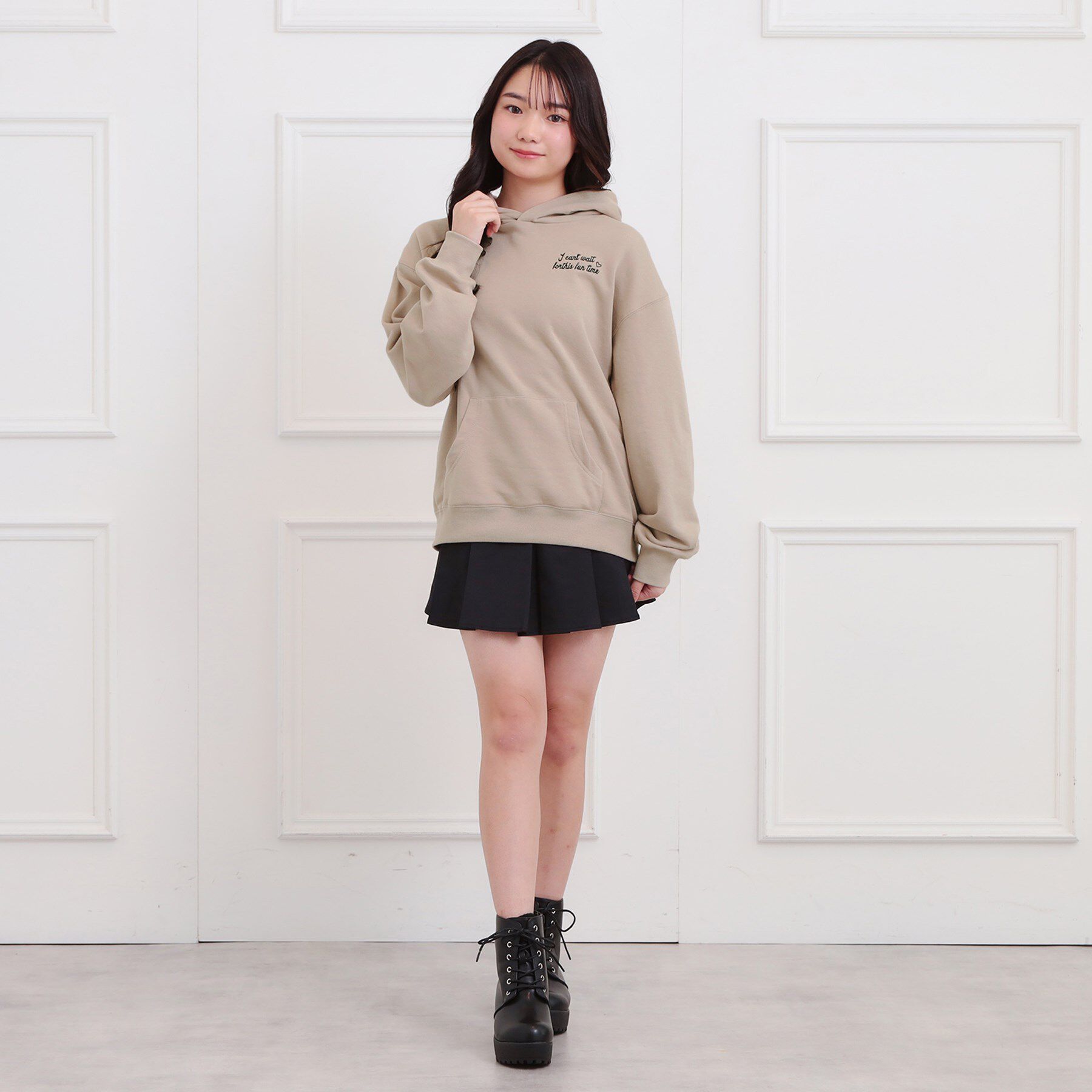 PINK-latte「くま耳チュニックパーカー」|パーカー|