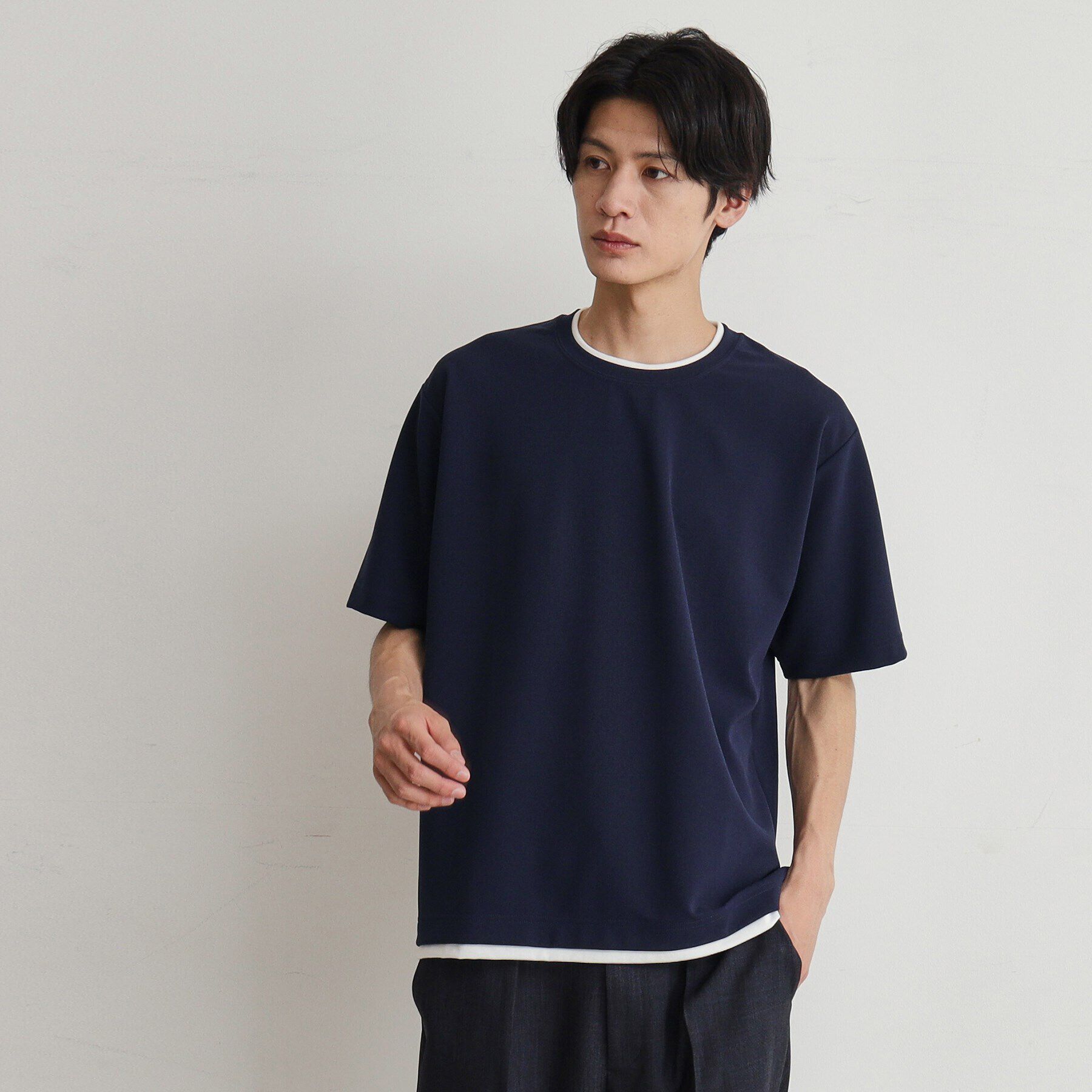 THE SHOP TK「アムンゼンフェイクプルオーバー」|Tシャツ・カットソー|ネイビー(094)