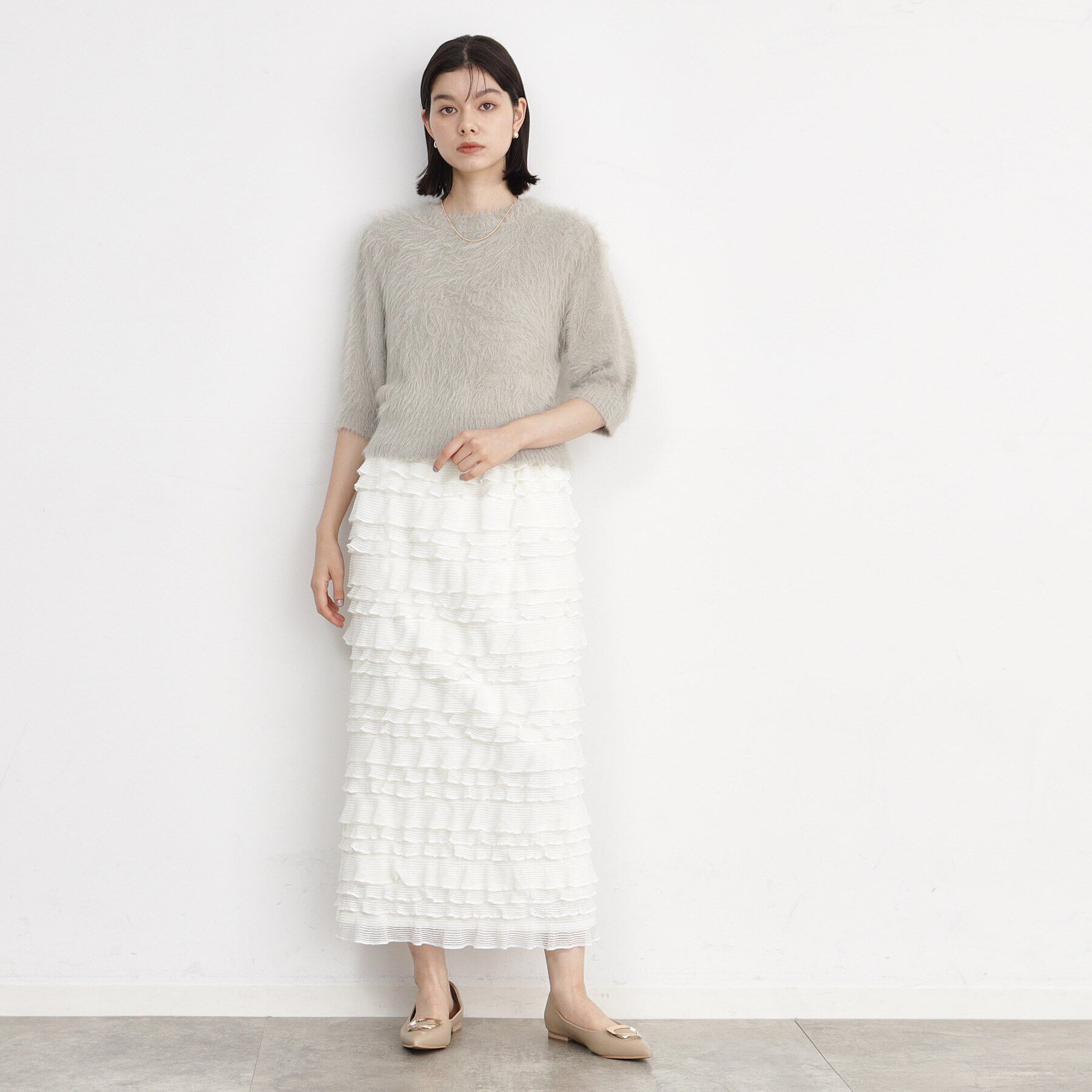 THE SHOP TK「【ヒルナンデス！で紹介】フリルナロースカート/洗える」|スカート|