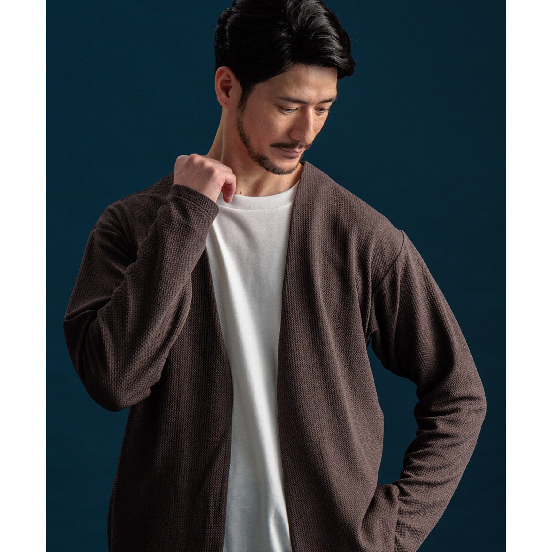 THE SHOP TK「【カーディガン＋ロンTセットアイテム】杢ふくれアンサンブルカーディガン」|カーディガン|ブラウン(044)