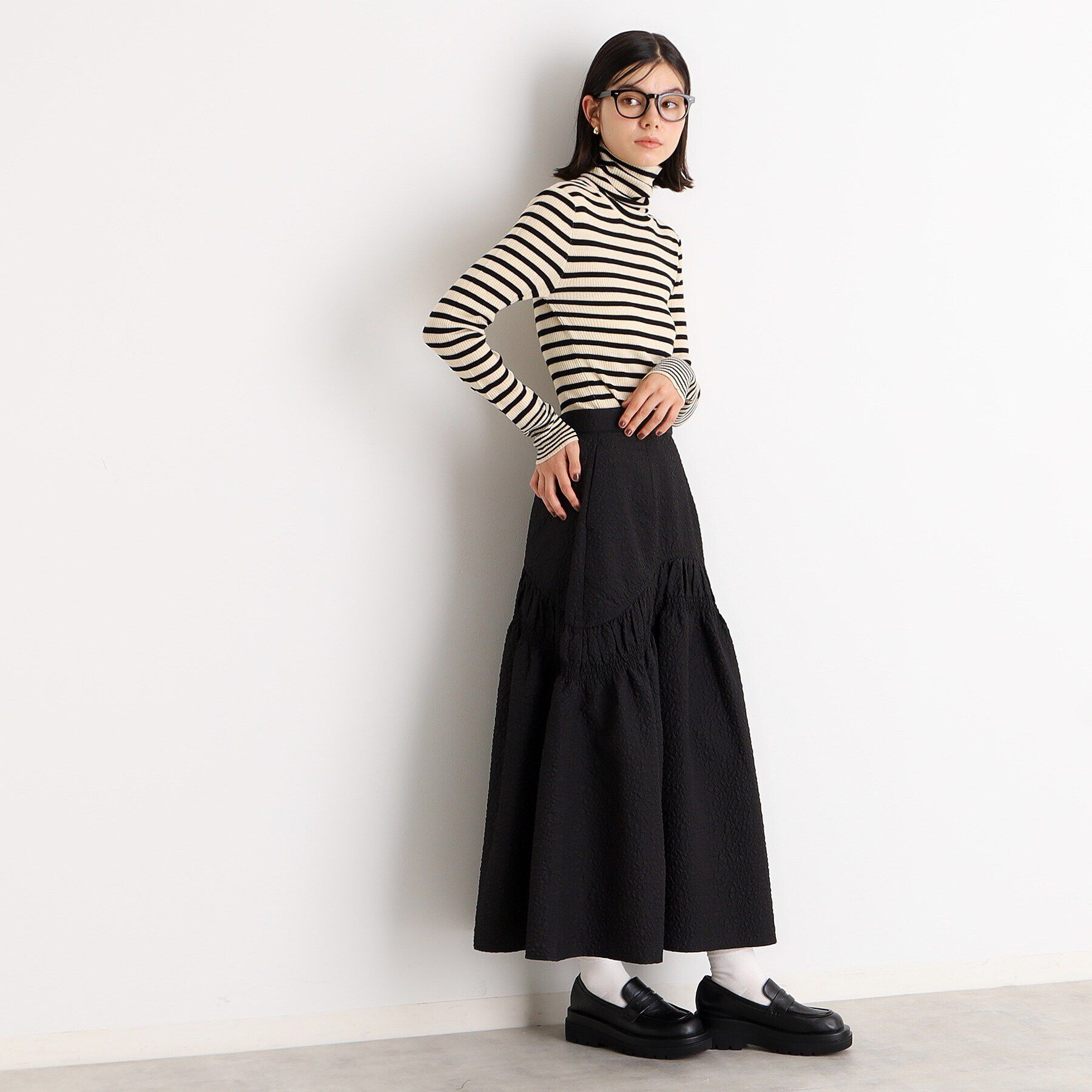 THE SHOP TK「ぽこぽこ切替スカート【洗濯機OK】」|スカート|