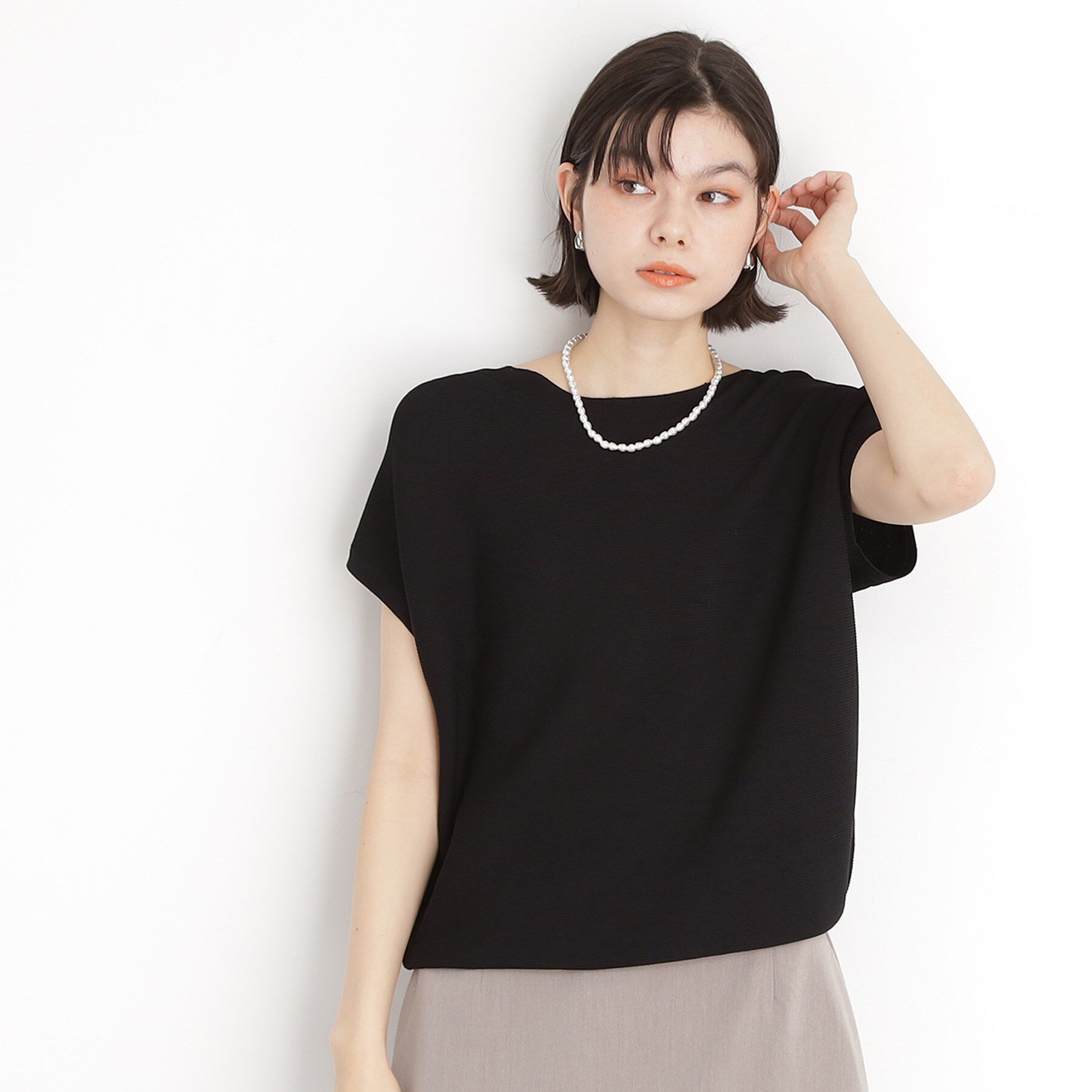 THE SHOP TK「美人フレンチニット【8色展開/WEB限定カラー/洗濯機OK/毛玉になりにくい】」|ニット・セーター|ブラック(019)