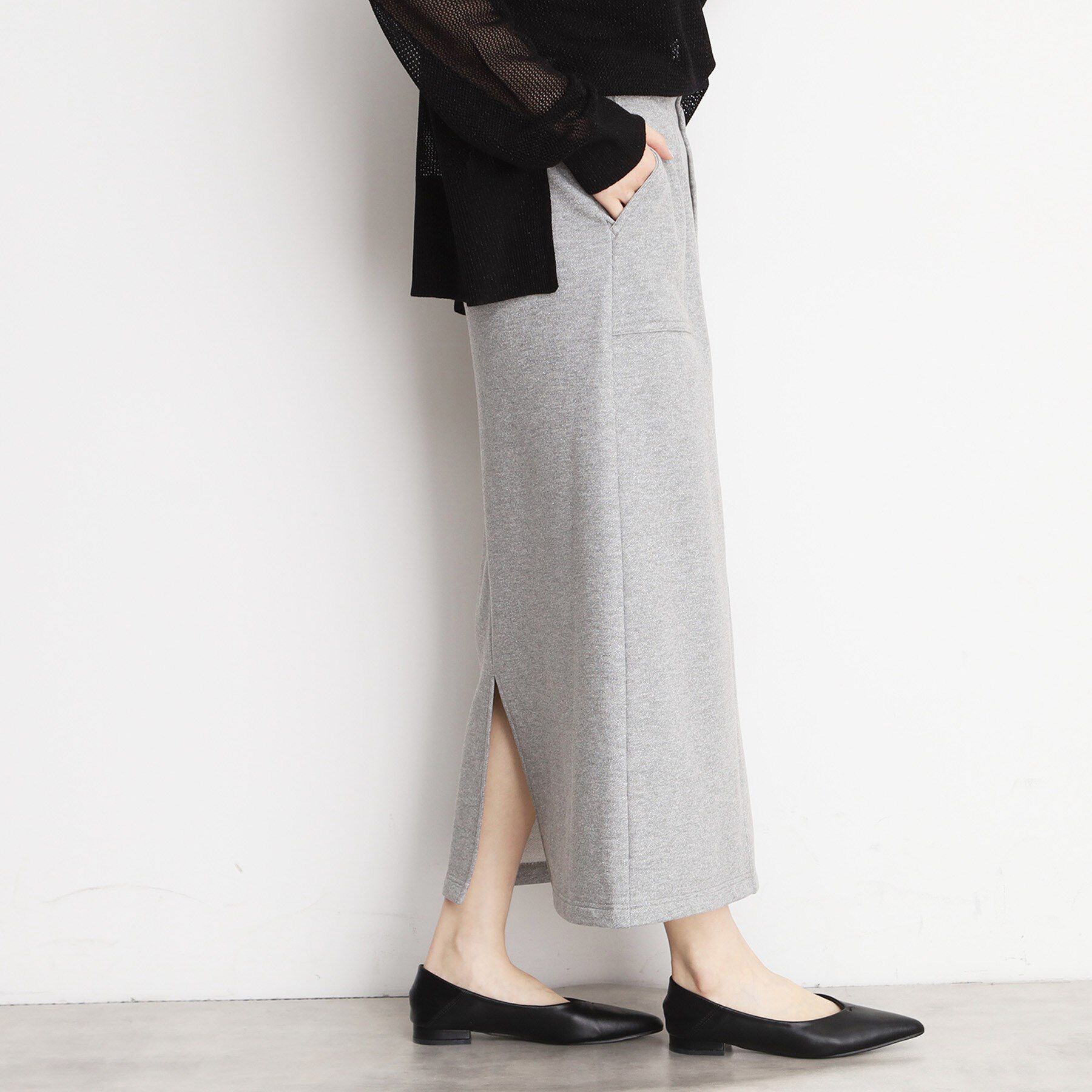 THE SHOP TK「裏毛ラメスカート【洗える】」|スカート|