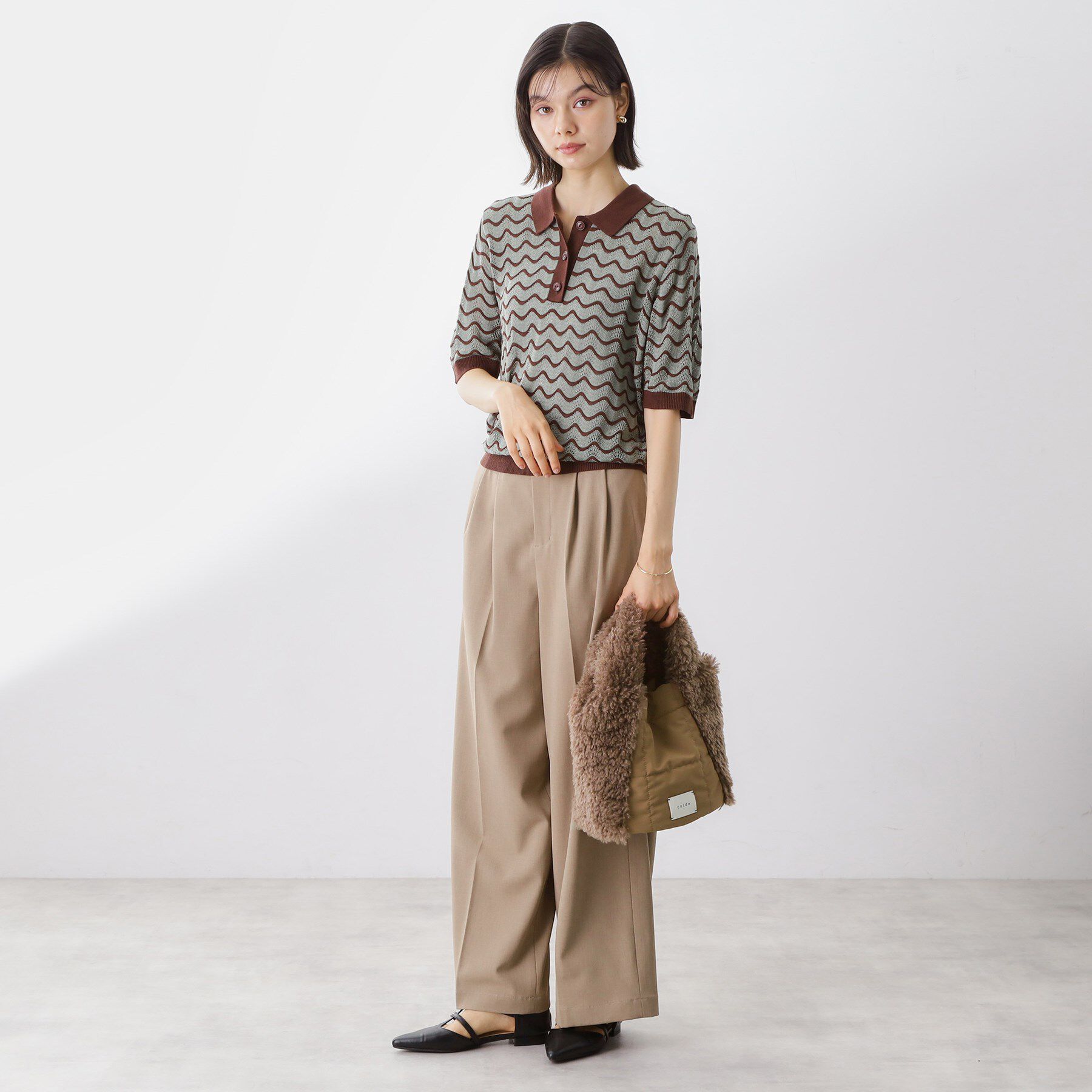 THE SHOP TK「キルト&times;フェイクファー2WAYトート」|トートバッグ|