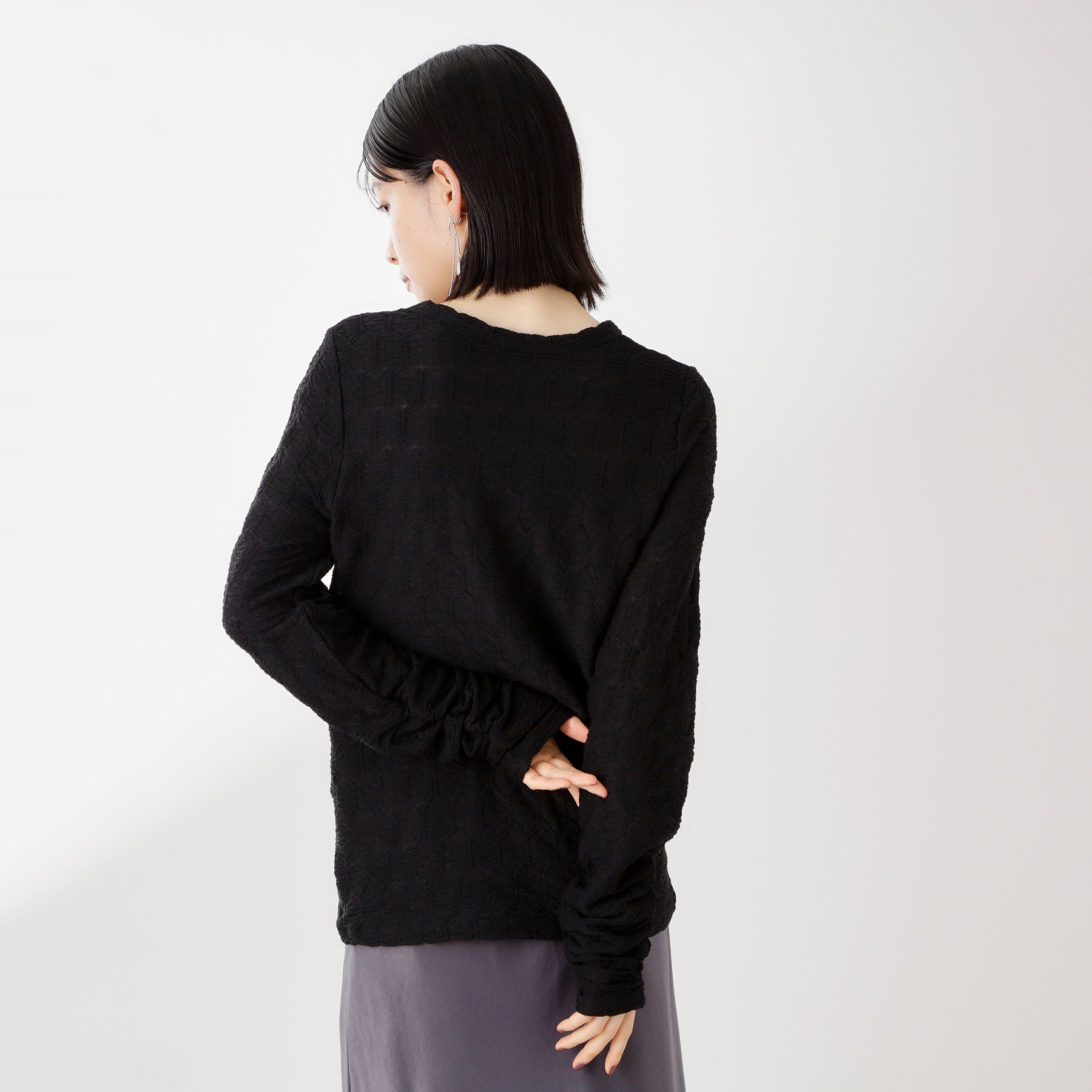 THE SHOP TK「ウェーブシアー袖クシュプルオーバー【洗濯機OK】」|Tシャツ・カットソー|