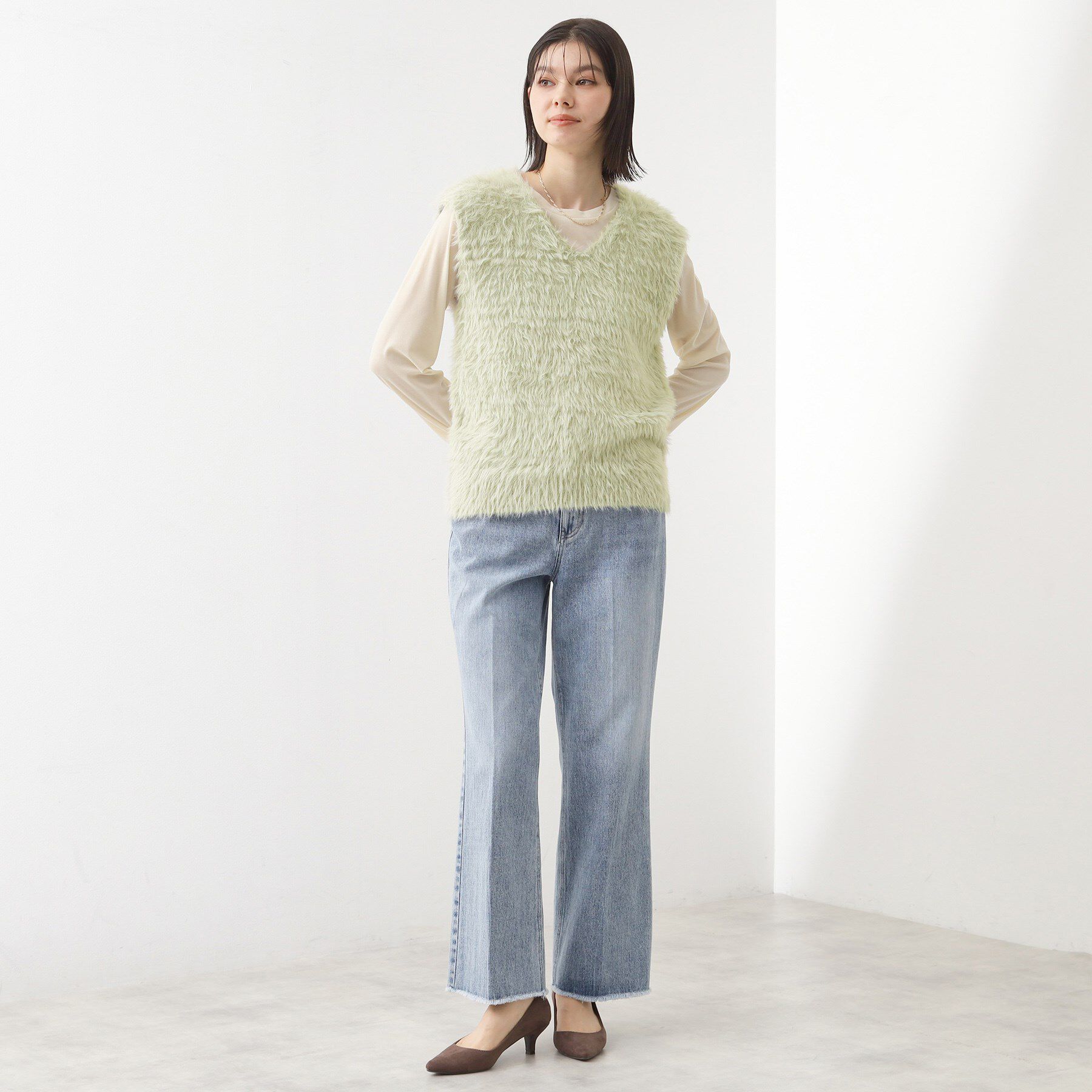 THE SHOP TK「ふわふわフェザーベスト/洗える」|ベスト・ジレ|