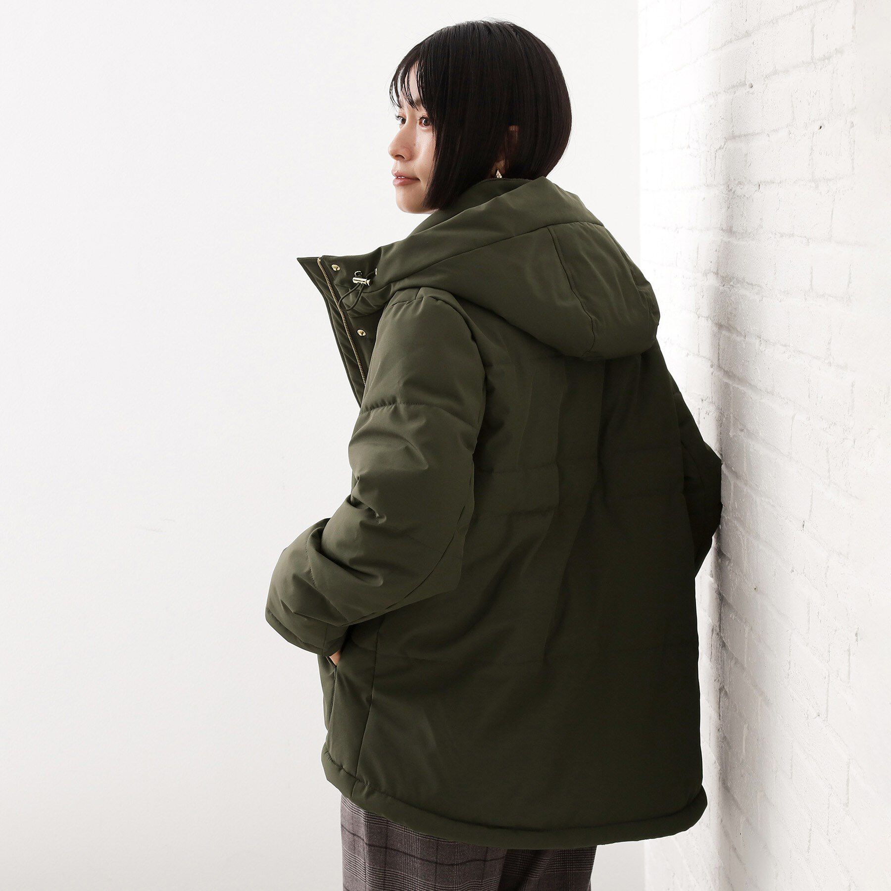 THE SHOP TK「【すっきり見えシルエット】上品ふわもこ中綿ブルゾン」|ダウン|