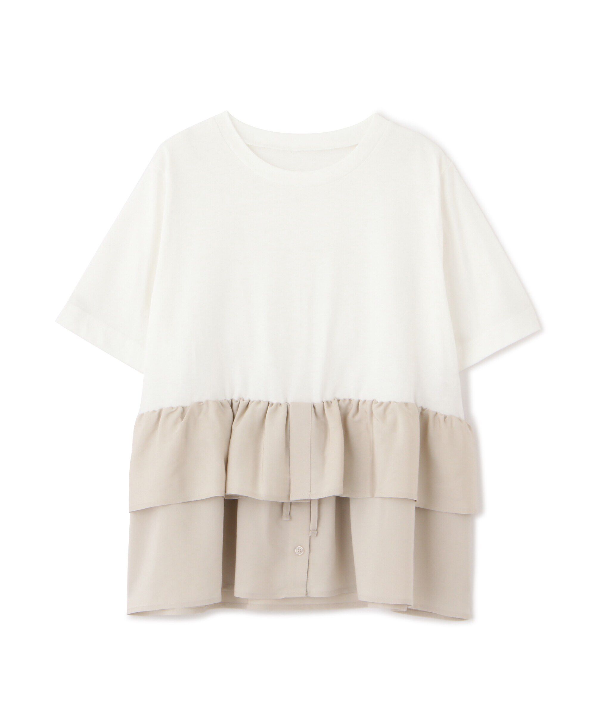  「異素材ペプラムトップ」|Tシャツ・カットソー|