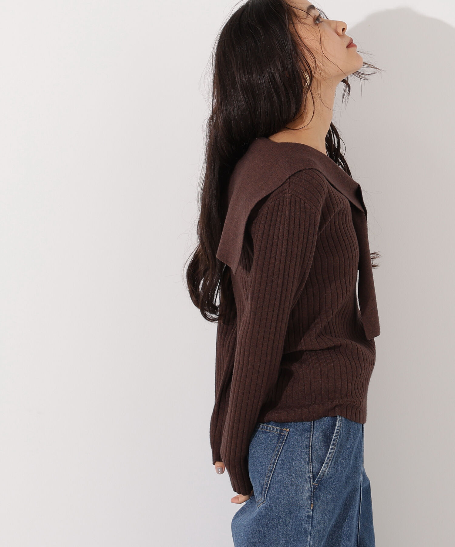  「セーラーカラーニット」|ニット・セーター|ブラウン