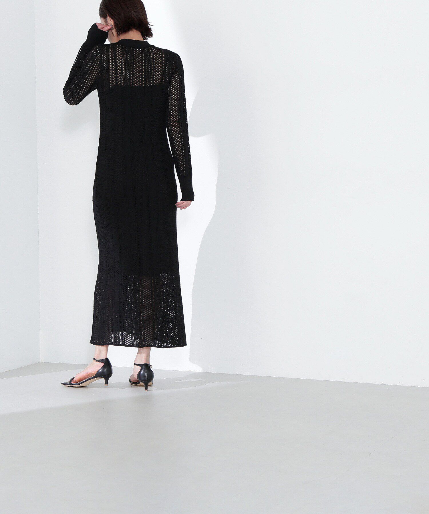  「透かし編みニットワンピース」|ワンピース|