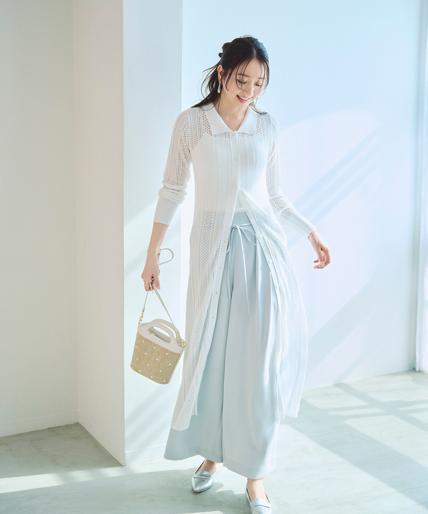  「透かし編みニットワンピース」|ワンピース|オフ1