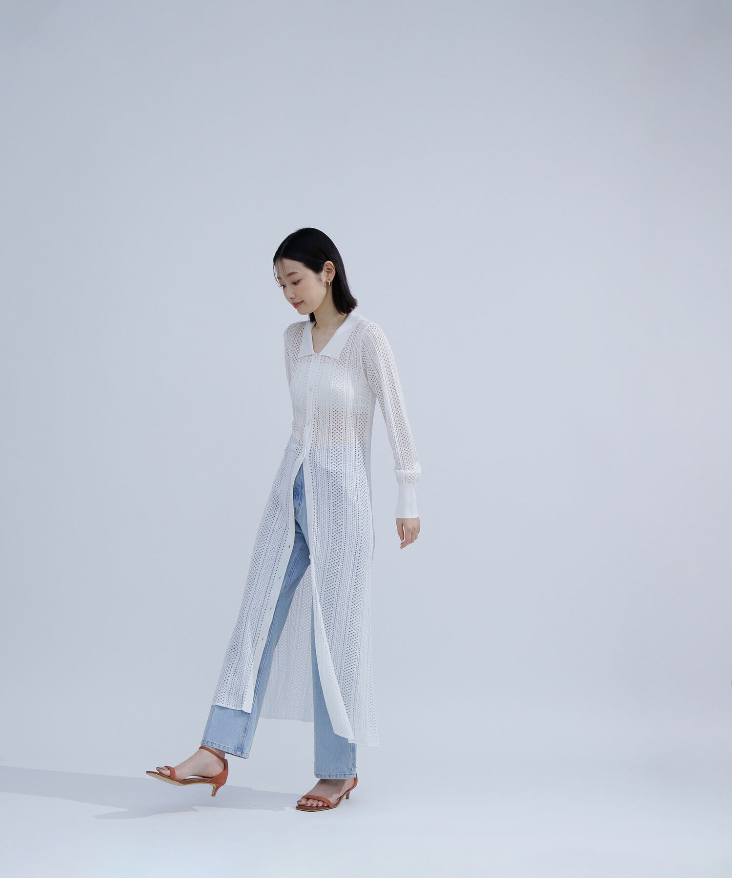 「透かし編みニットワンピース」|ワンピース|