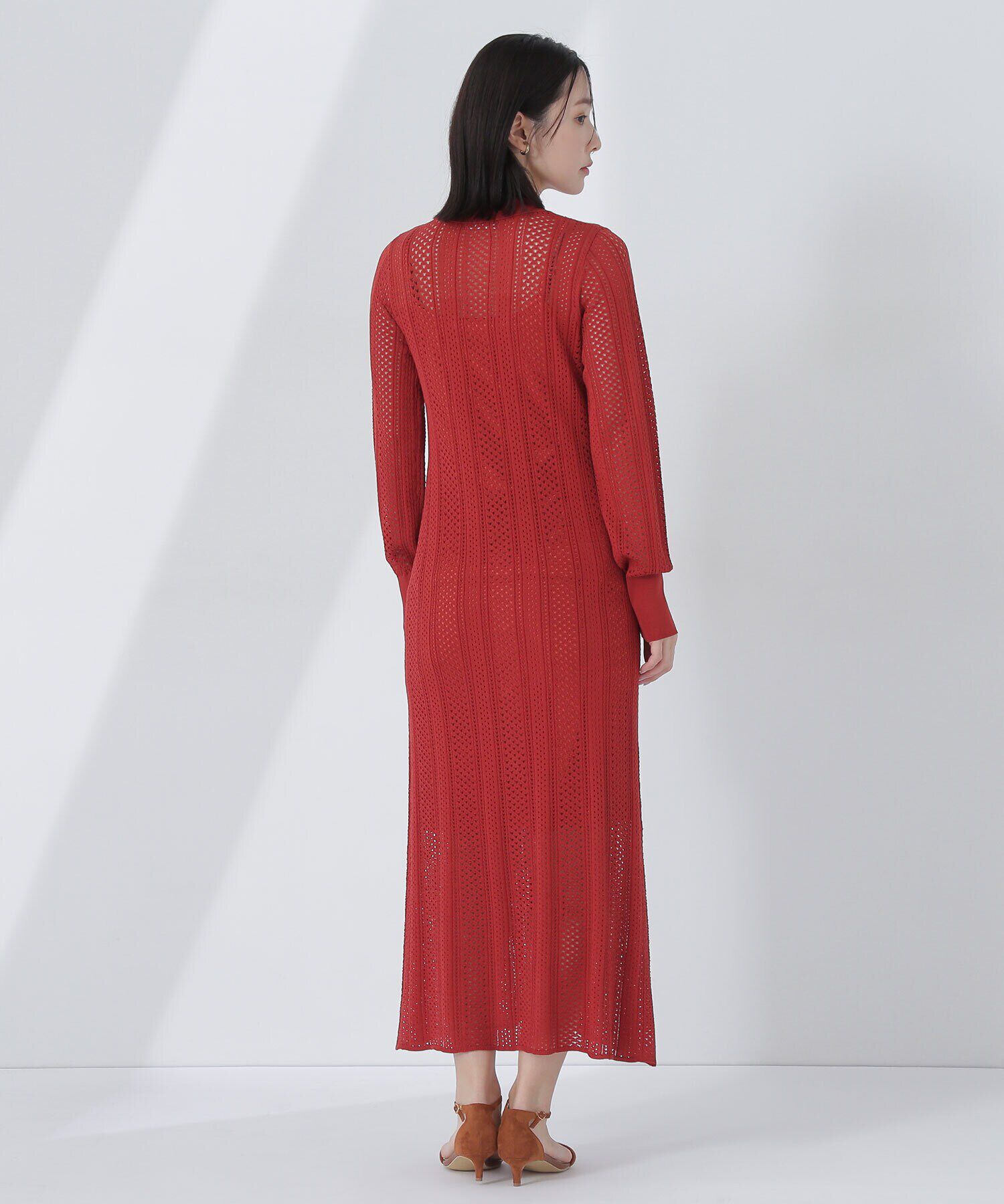  「透かし編みニットワンピース」|ワンピース|