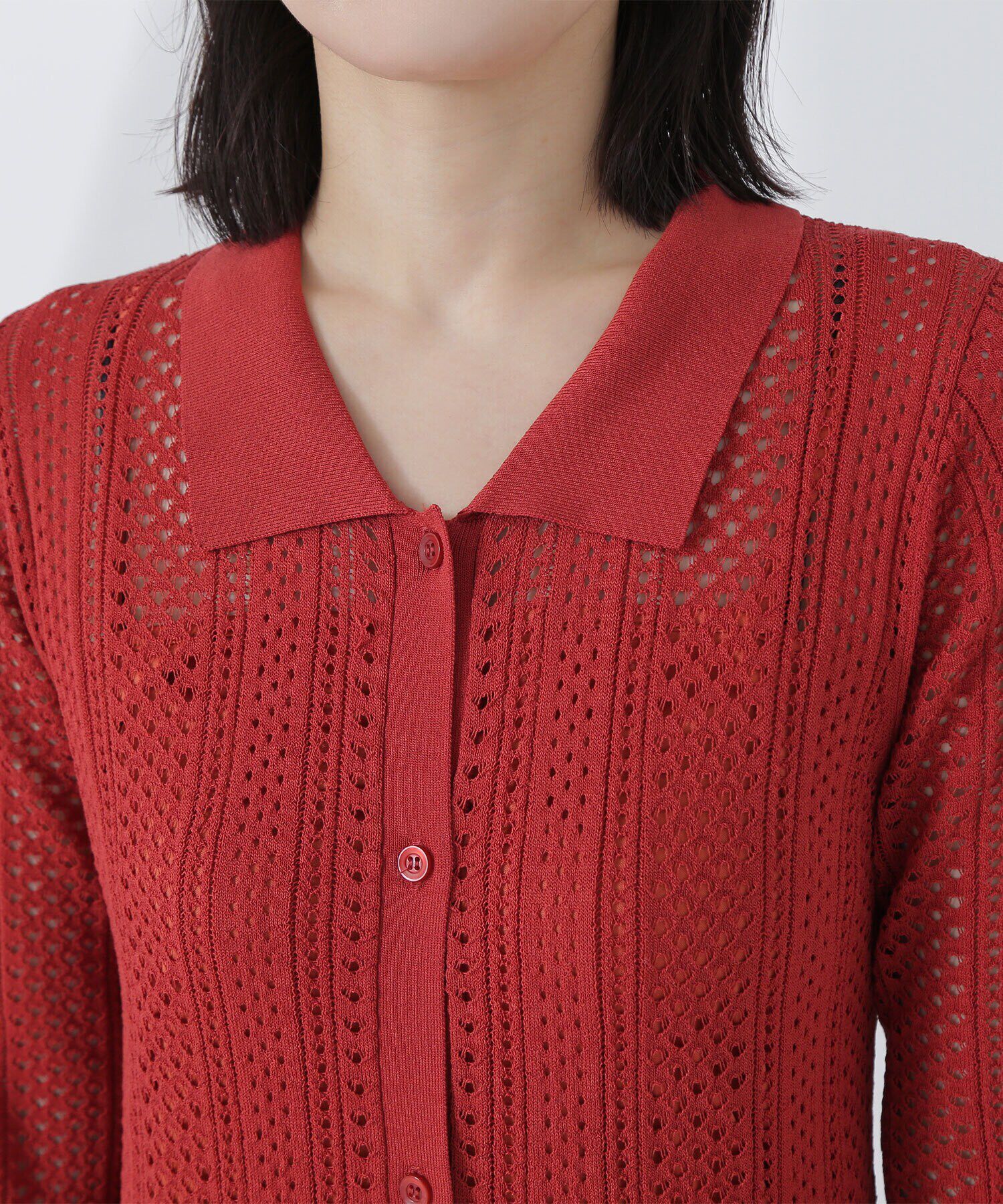  「透かし編みニットワンピース」|ワンピース|