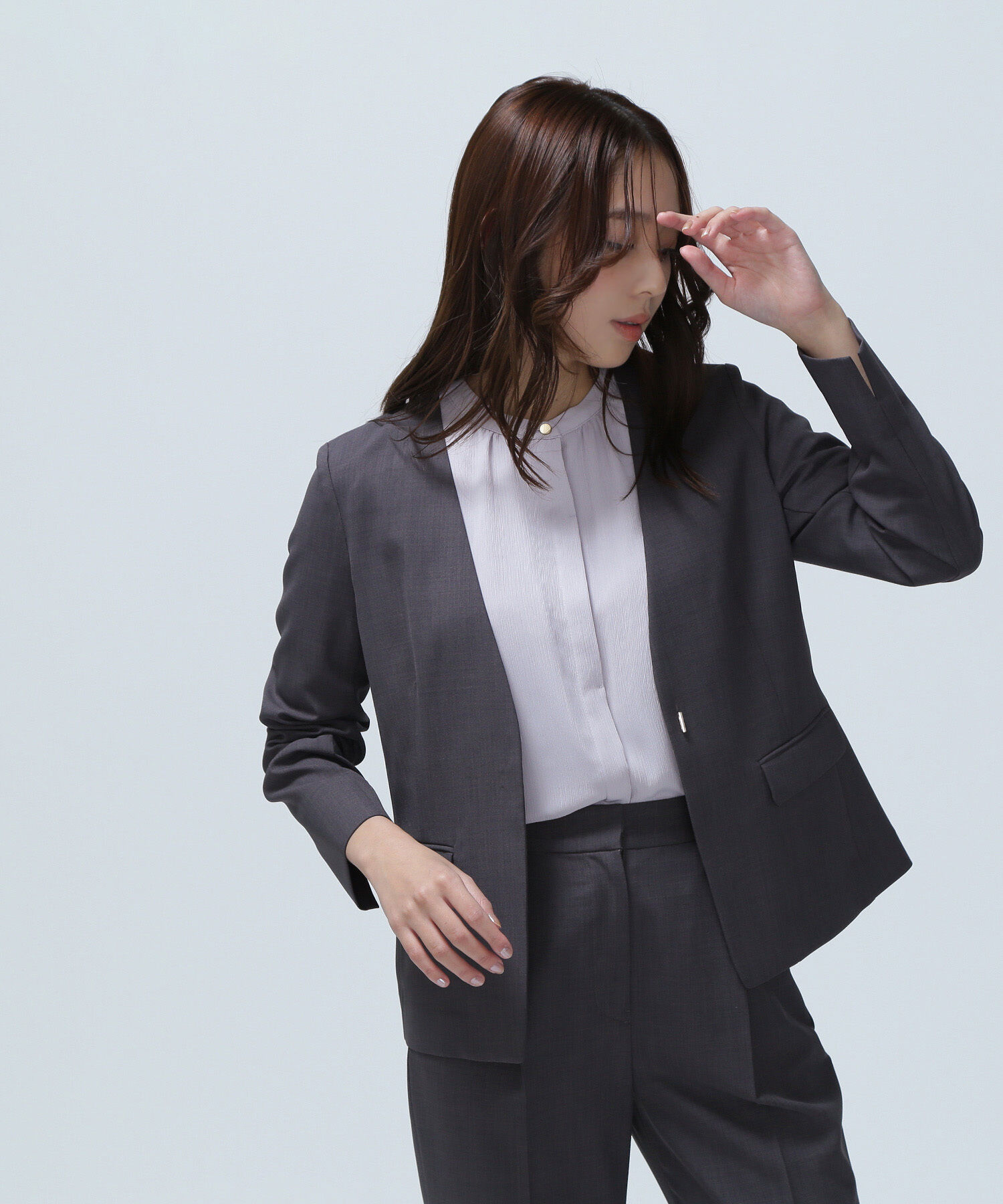  「リネンライク SETUP ノーカラージャケット」|その他|