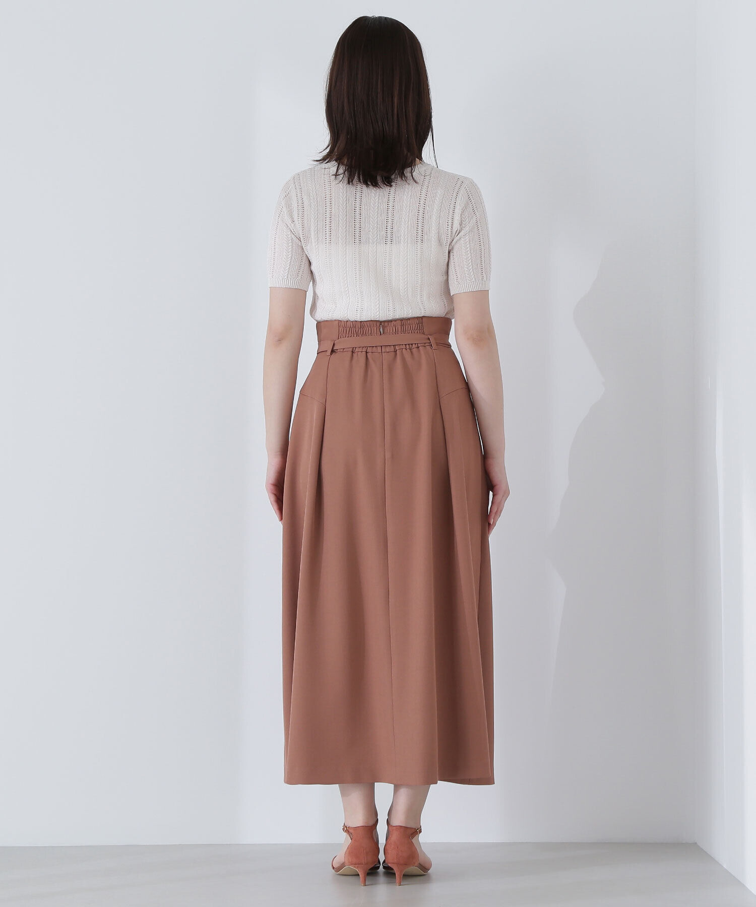  「ハイウエスト切替フレアスカート」|スカート|