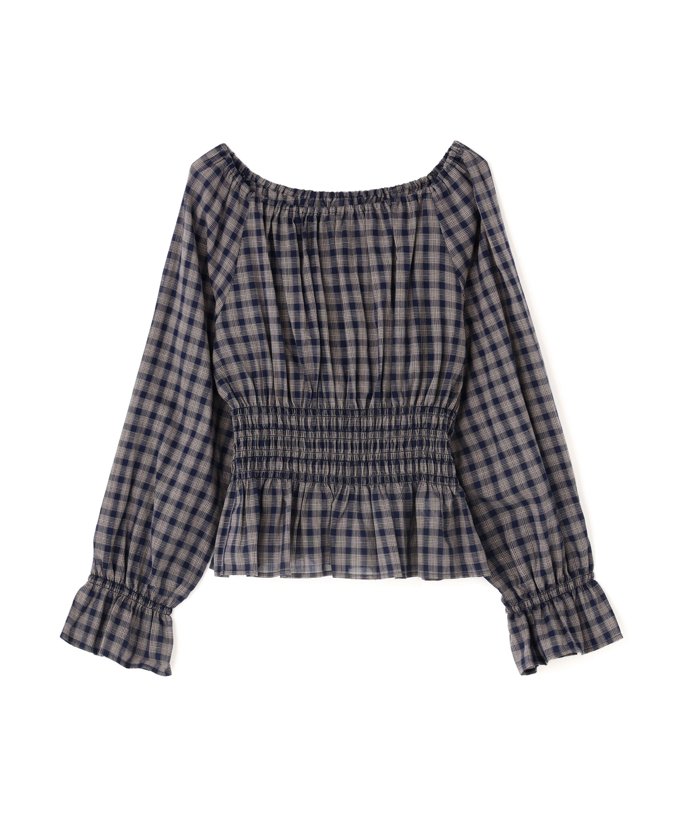  「チェックペプラムブラウス」|シャツ・ブラウス|