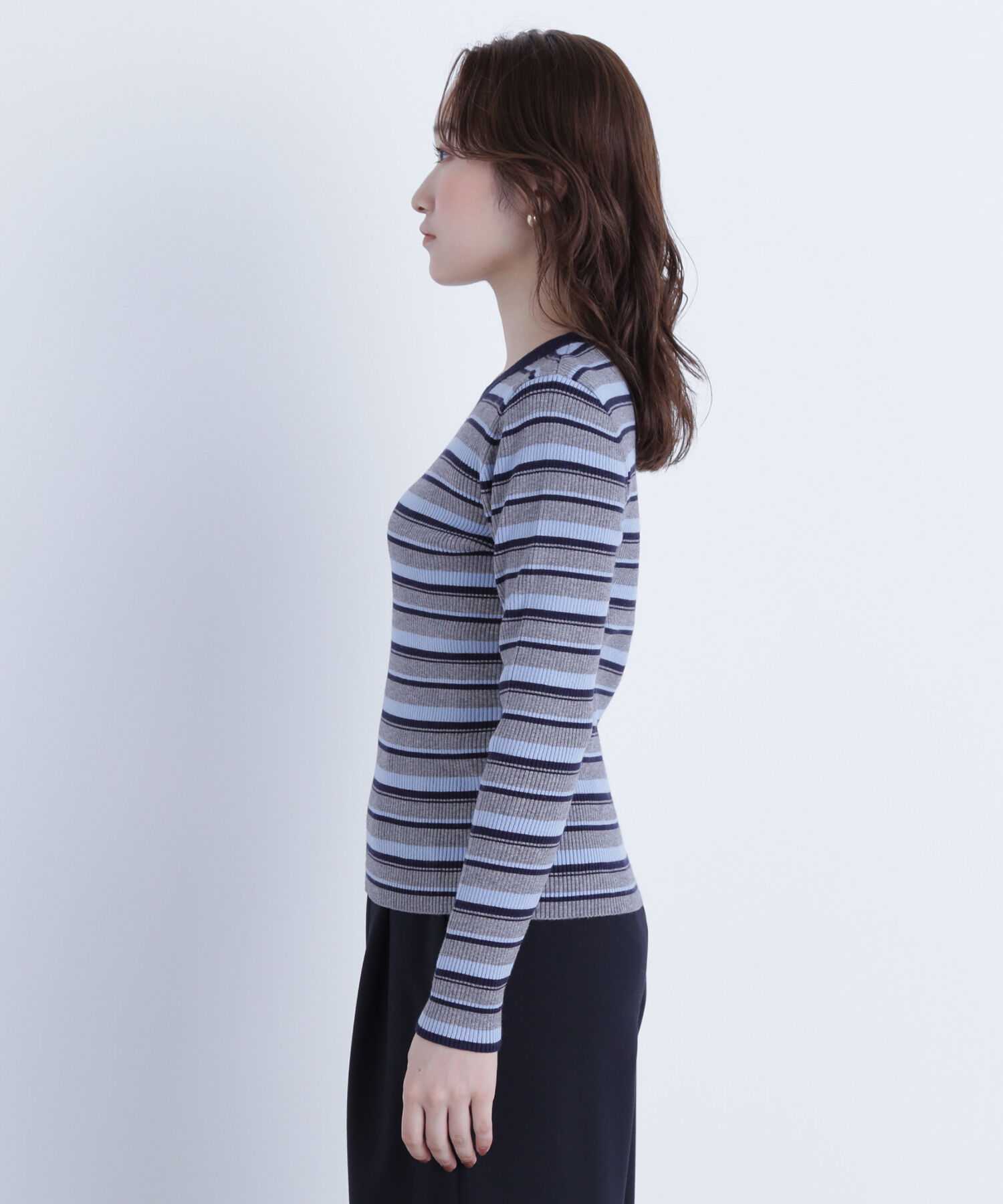  「マルチボーダーリブニット」|ニット・セーター|