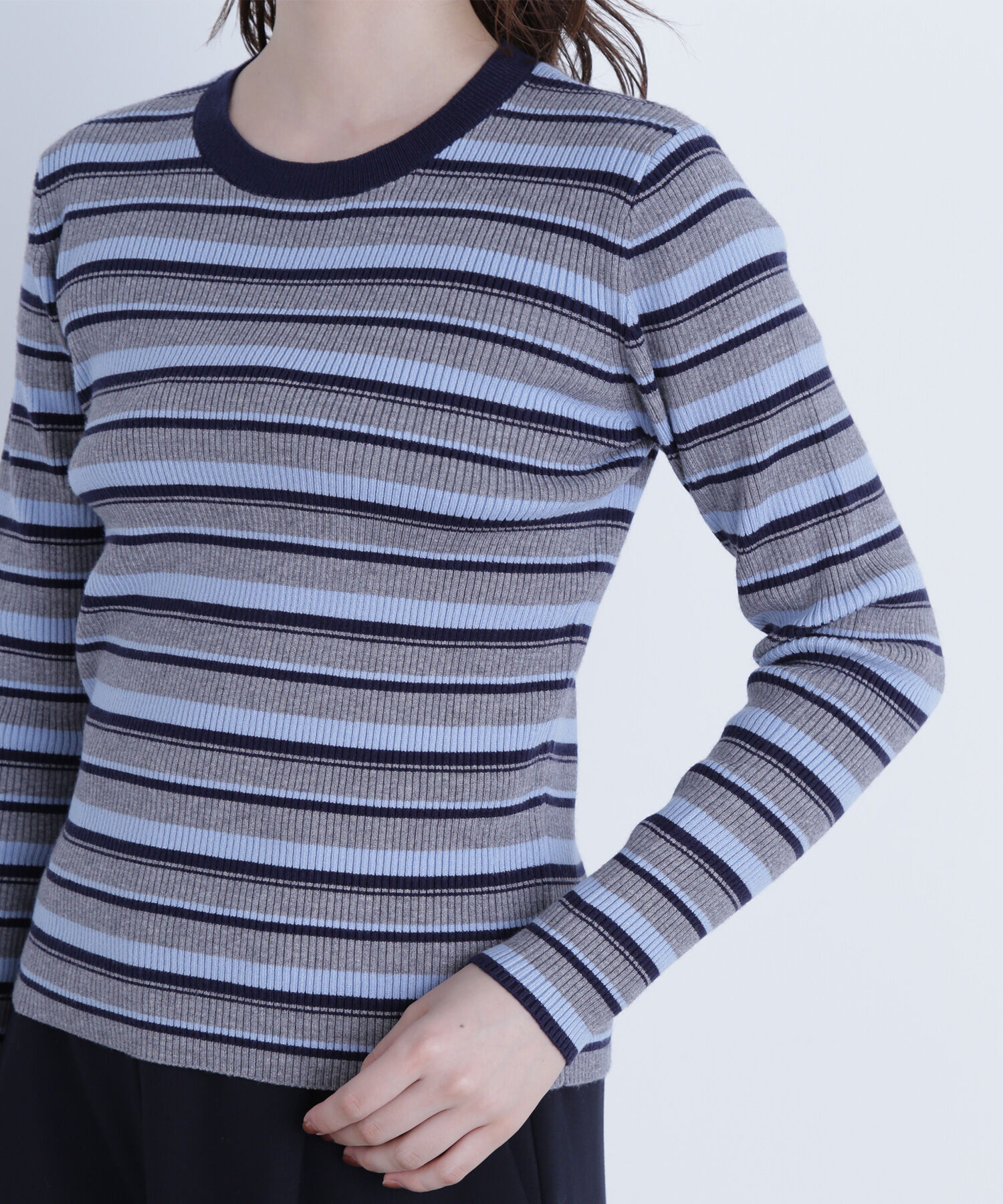  「マルチボーダーリブニット」|ニット・セーター|