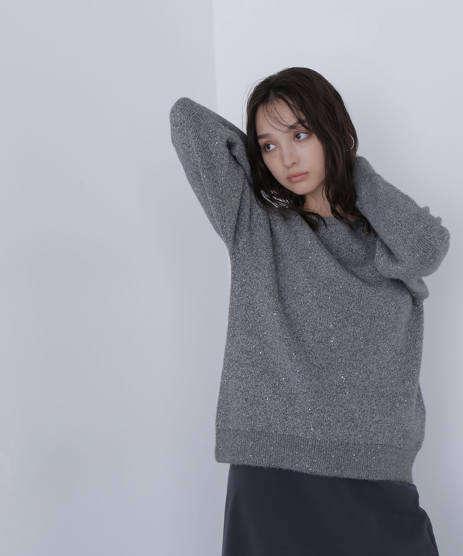  「スパンコールフェザーラメニット」|ニット・セーター|