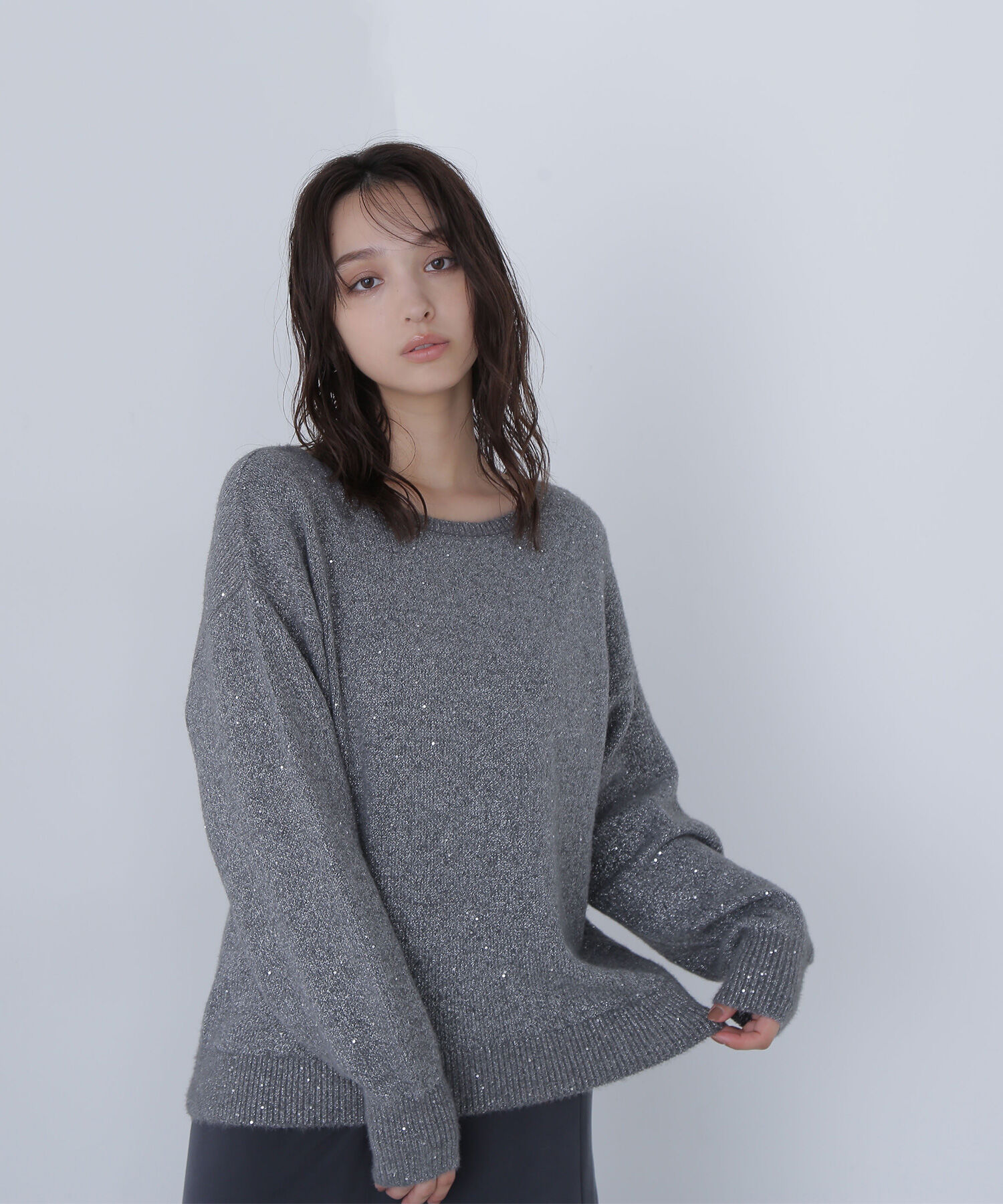  「スパンコールフェザーラメニット」|ニット・セーター|