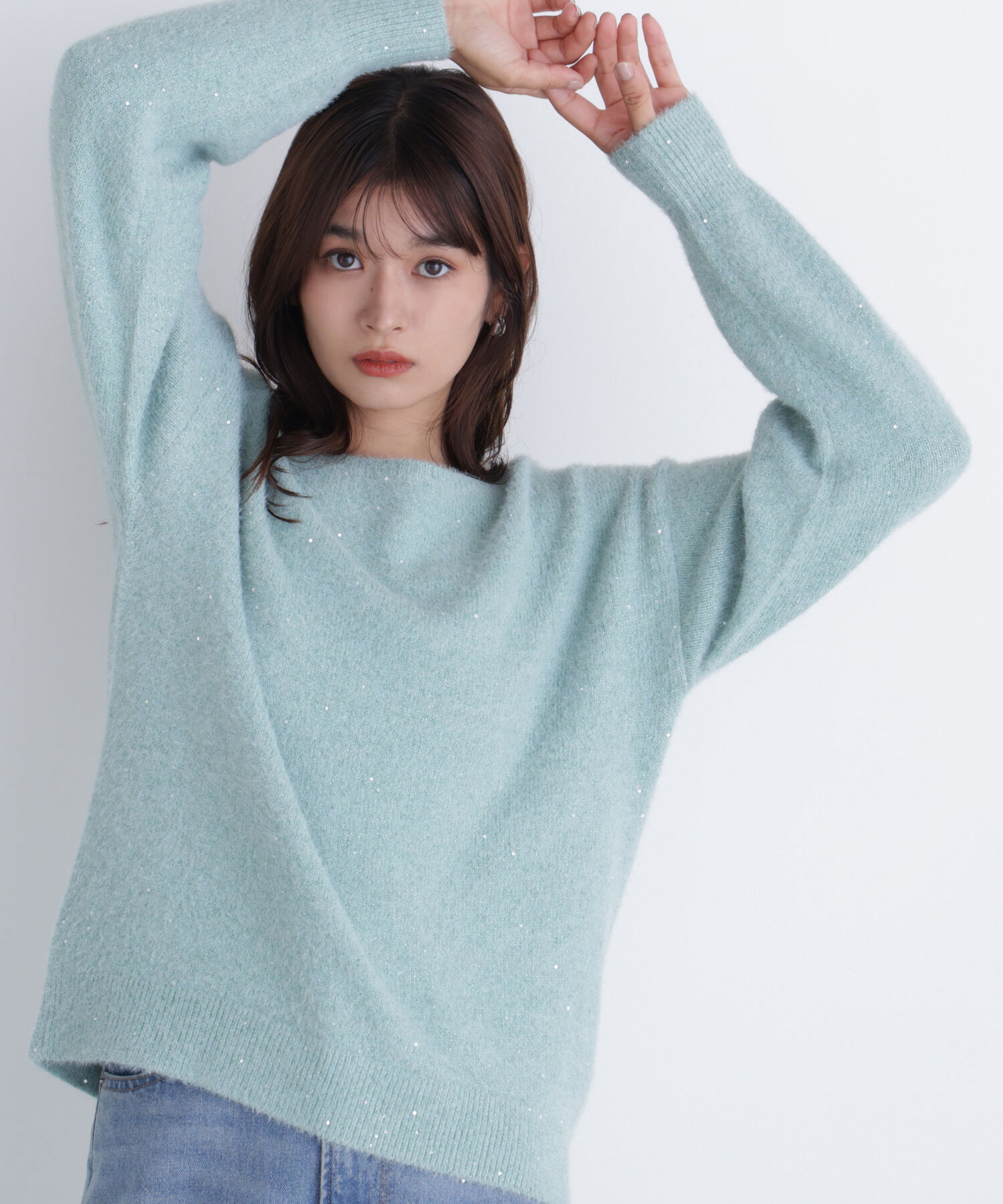  「スパンコールフェザーラメニット」|ニット・セーター|