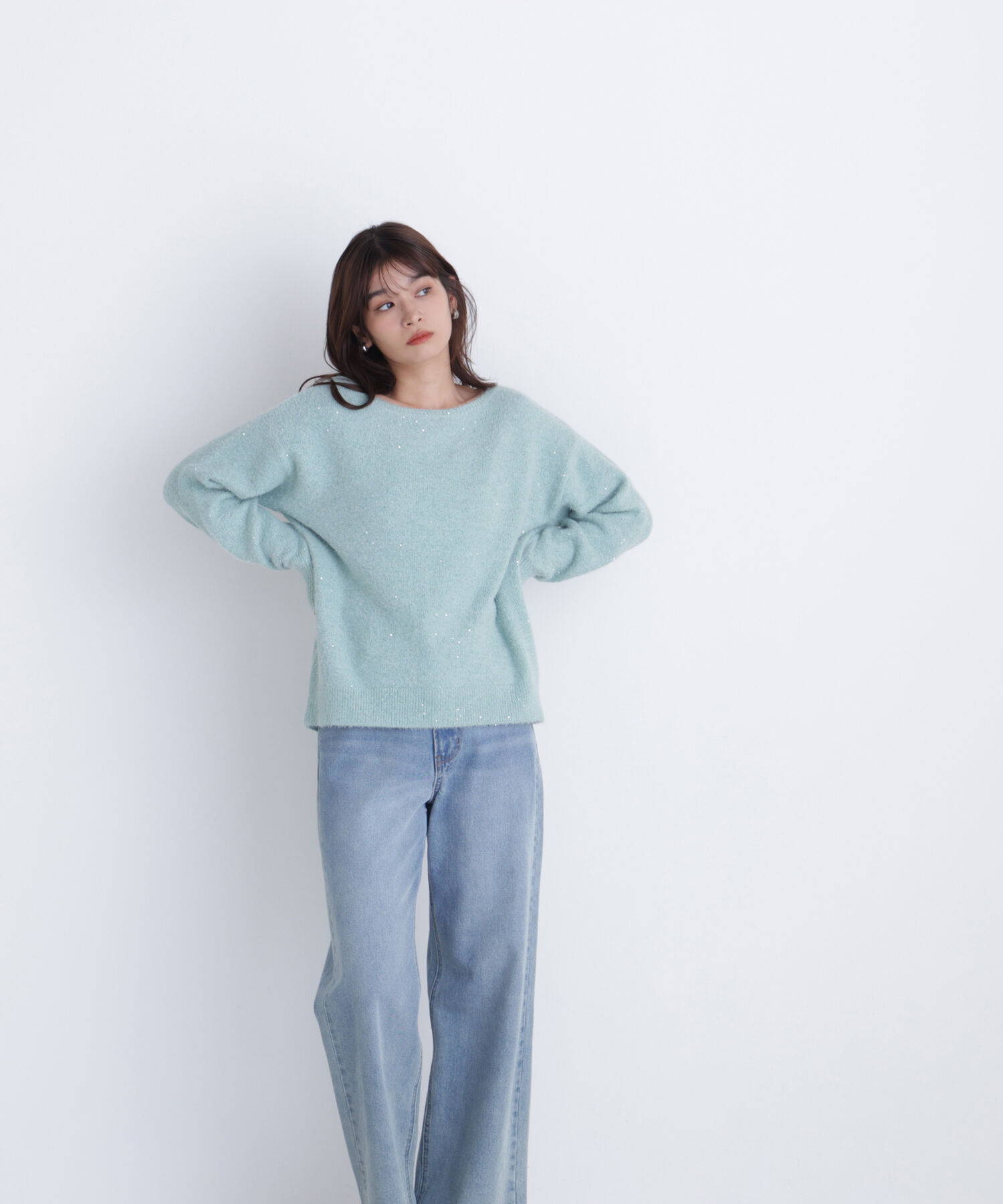  「スパンコールフェザーラメニット」|ニット・セーター|