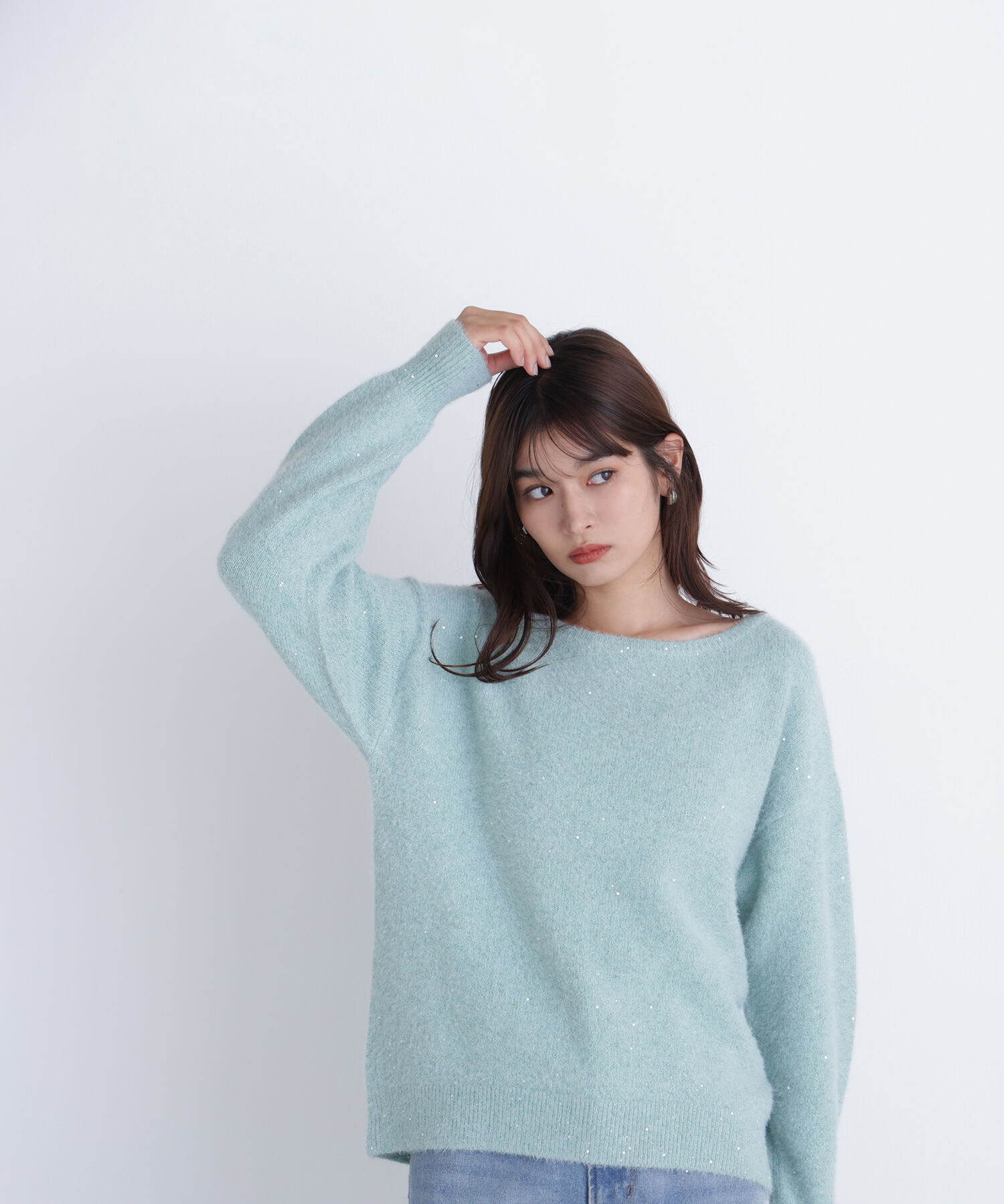  「スパンコールフェザーラメニット」|ニット・セーター|