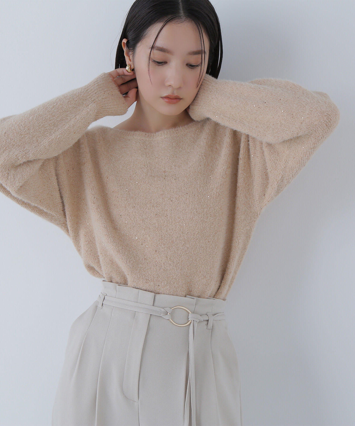  「スパンコールフェザーラメニット」|ニット・セーター|