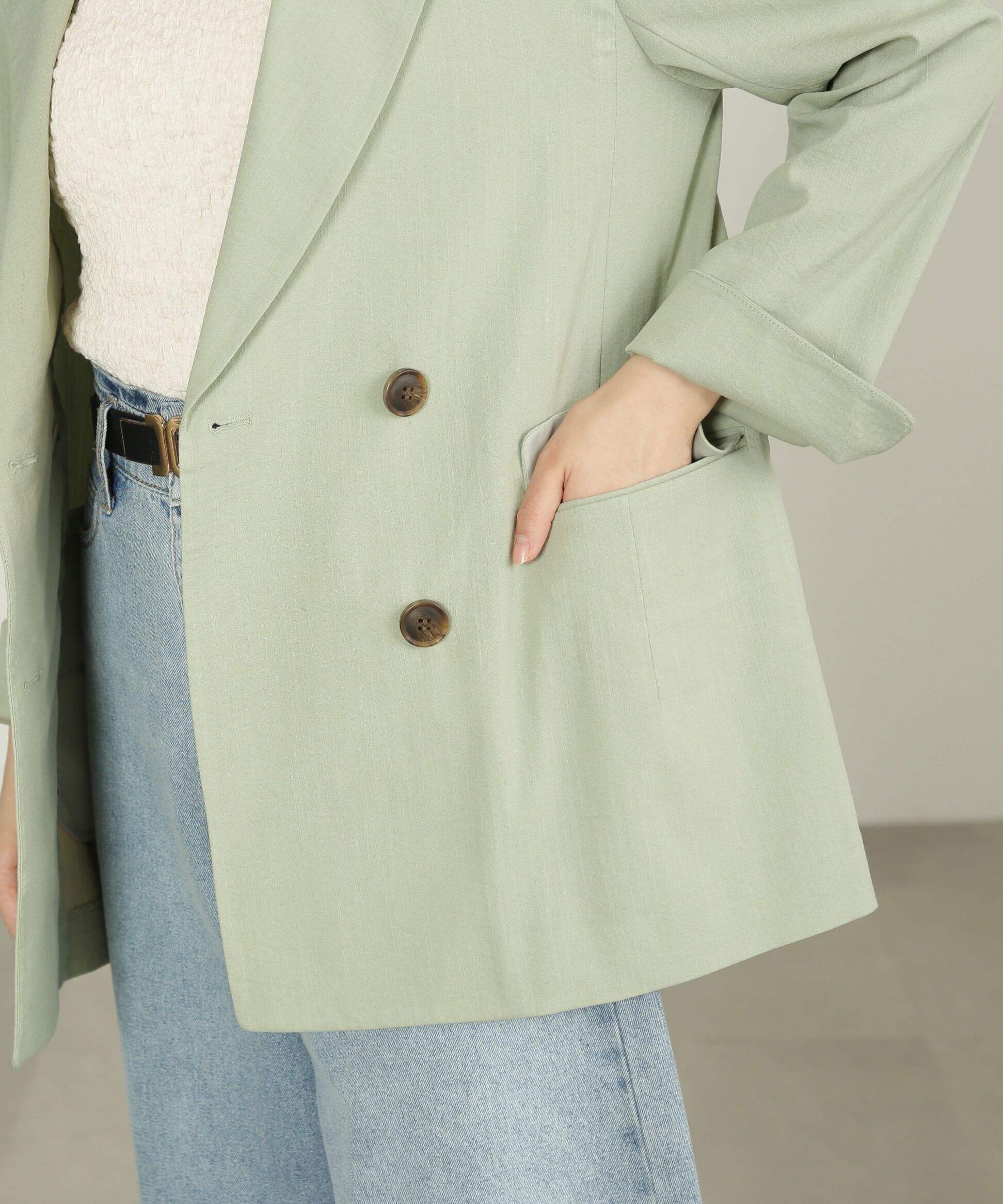  「麻調合繊ダブルブレストジャケット」|その他|