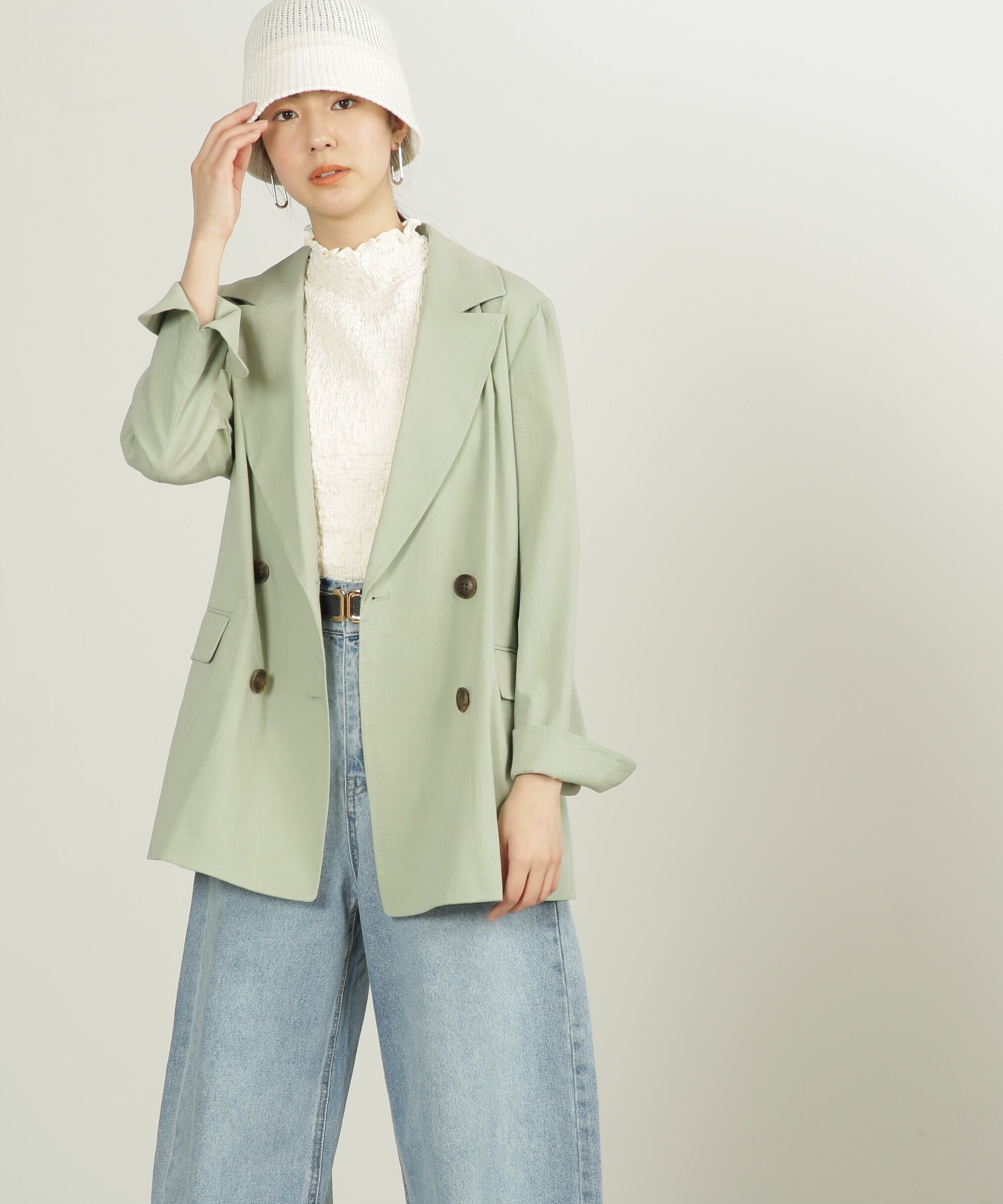  「麻調合繊ダブルブレストジャケット」|その他|