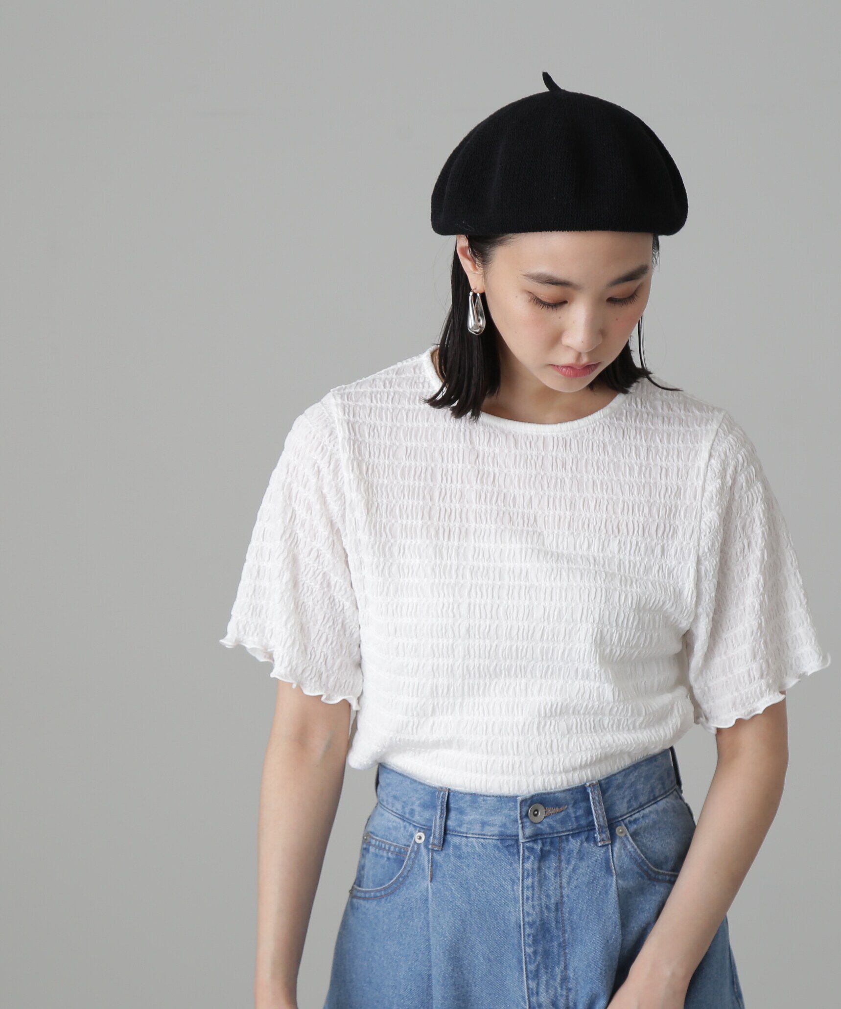  「ふくれシアー半袖カットソー」|Tシャツ・カットソー|