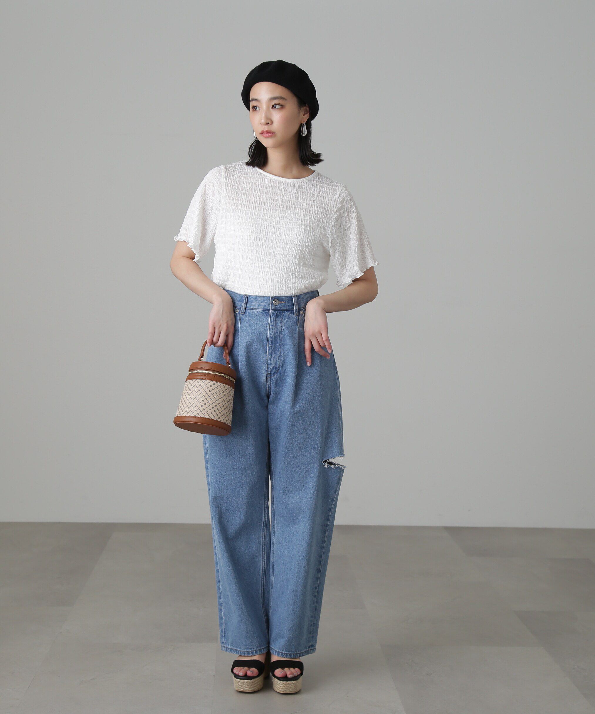  「ふくれシアー半袖カットソー」|Tシャツ・カットソー|