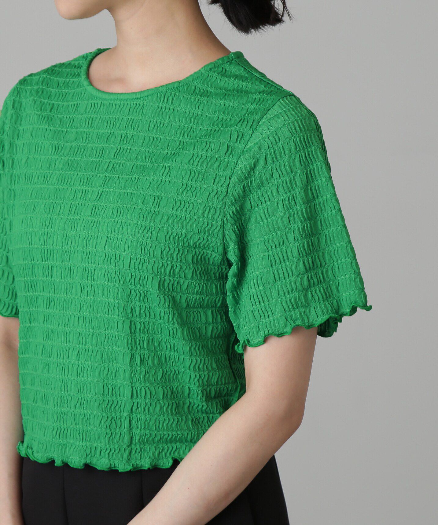  「ふくれシアー半袖カットソー」|Tシャツ・カットソー|