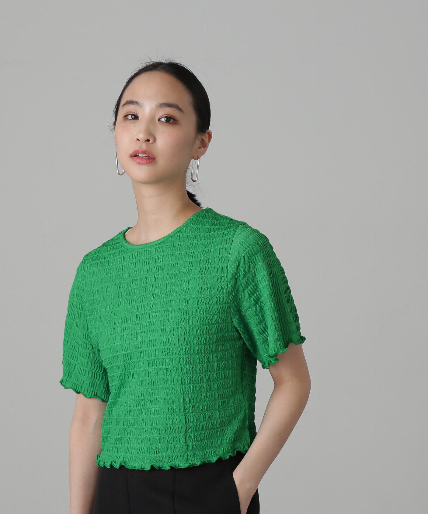  「ふくれシアー半袖カットソー」|Tシャツ・カットソー|