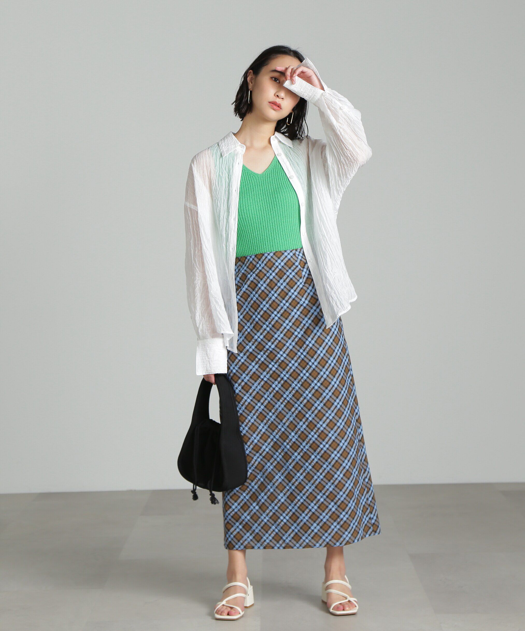  「[Sシリーズ対応商品]バイアスチェックナロースカート」|スカート|