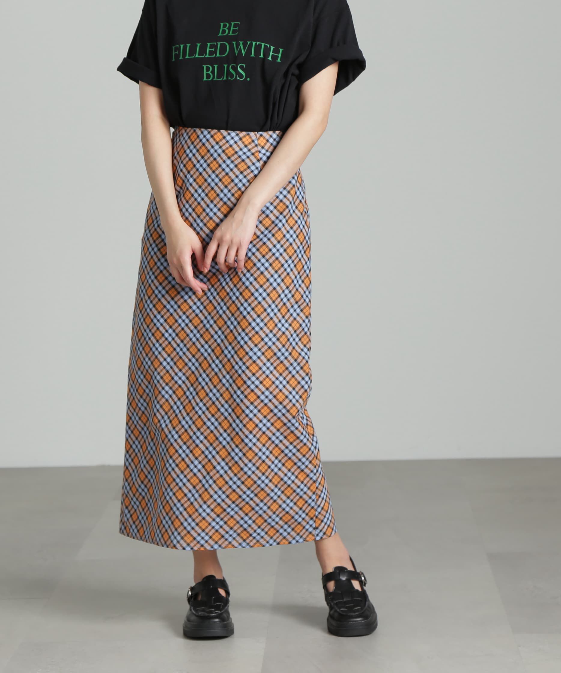  「[Sシリーズ対応商品]バイアスチェックナロースカート」|スカート|