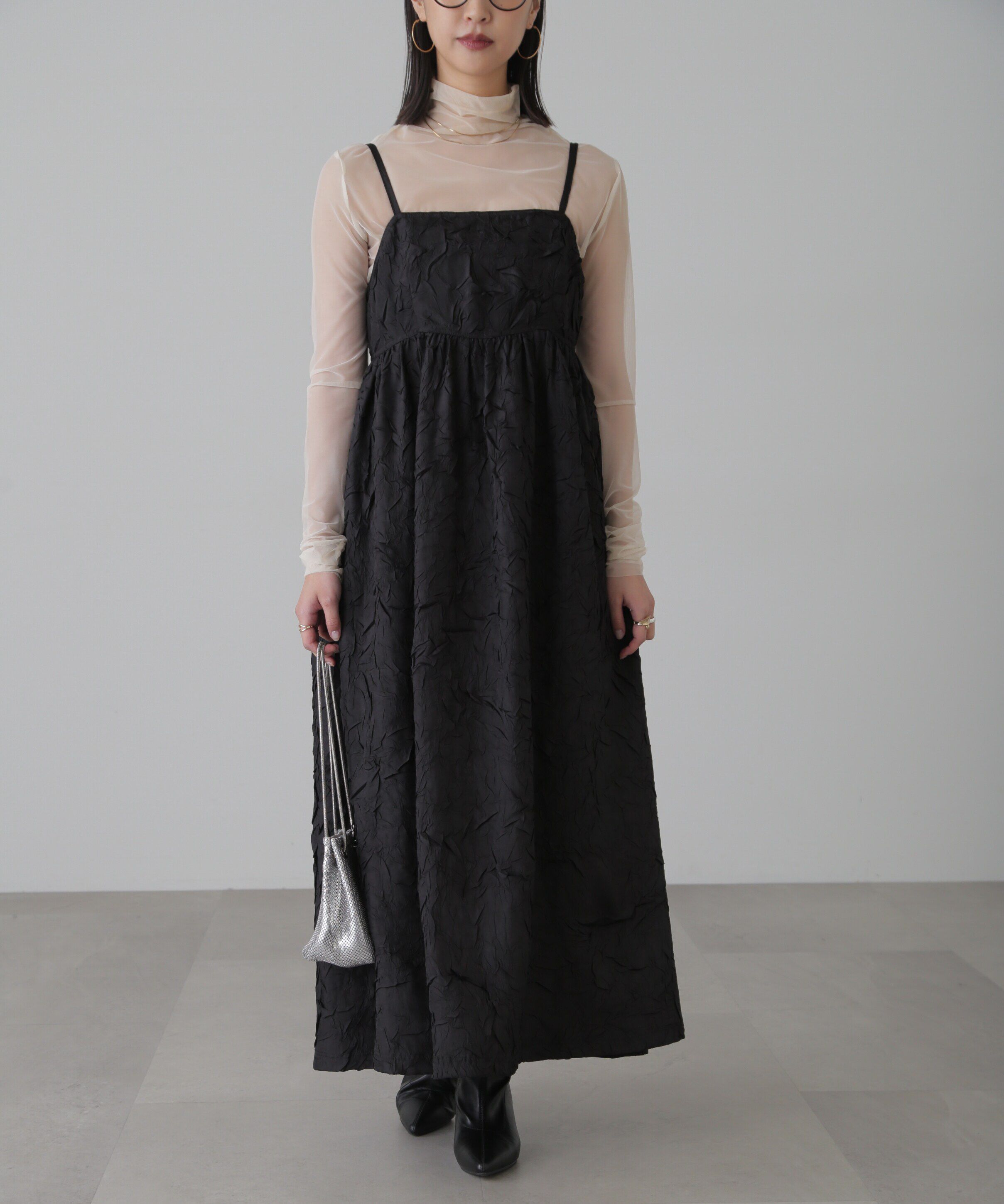  「バックオープンフレアマキシキャミワンピース」|ワンピース|